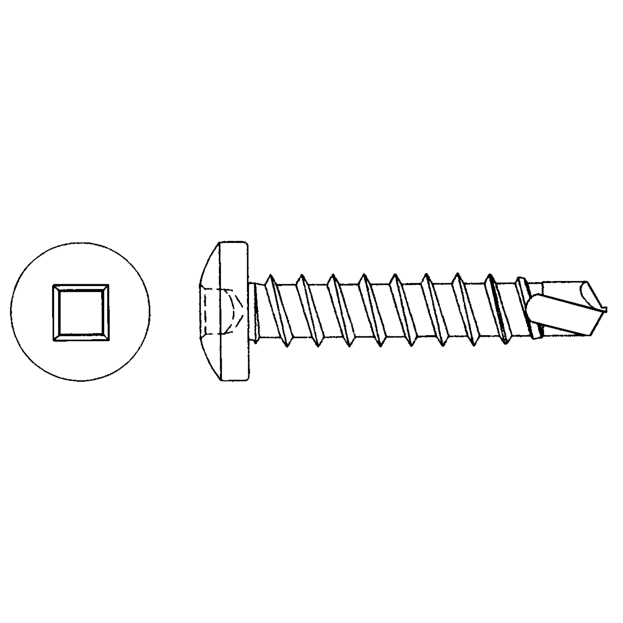 Vis autoforeuses à tête cylindrique, #10 x 1-1/2" lo, Zingué