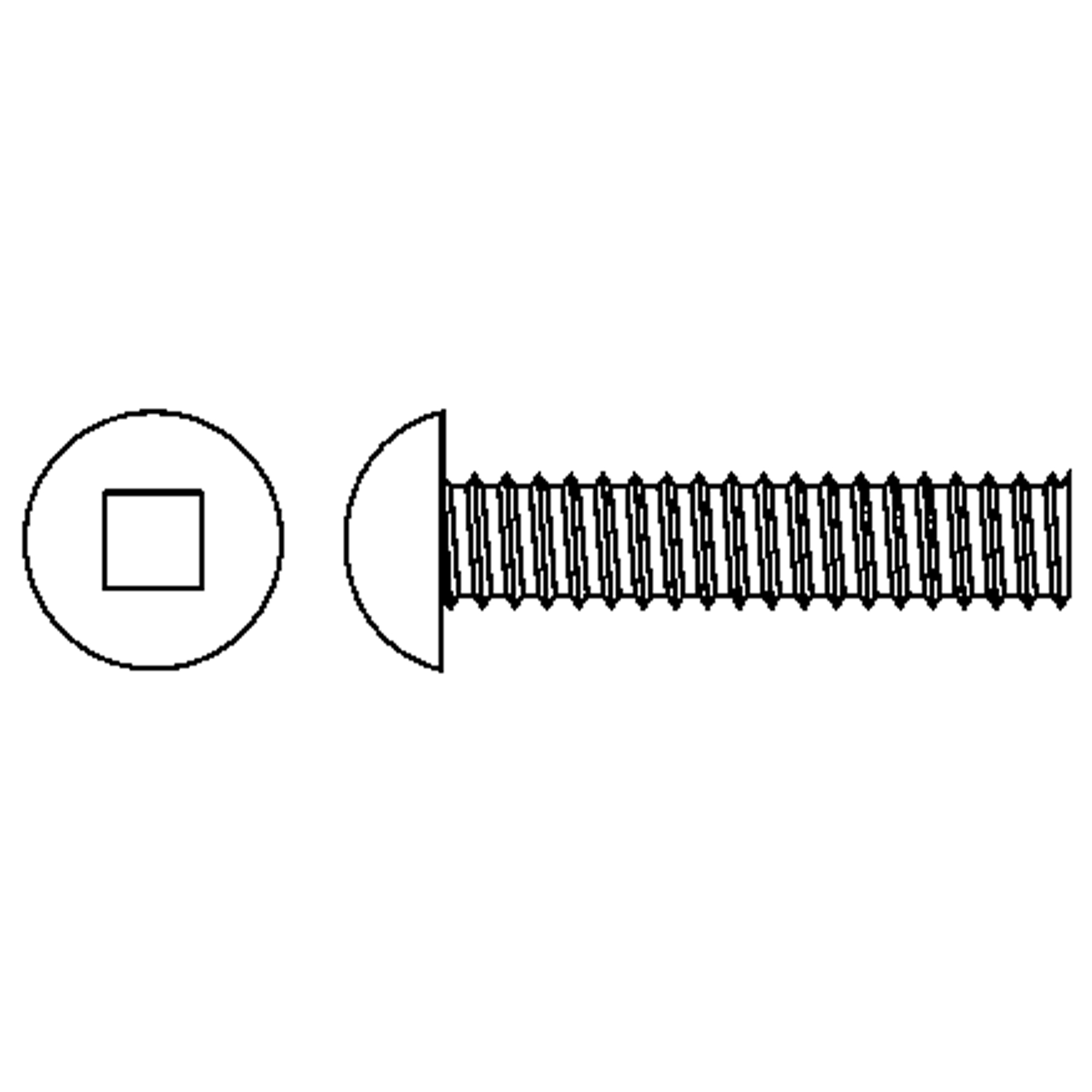 Vis mécaniques à tête ronde, #10-24 x 1-3/4" lo, Zingué