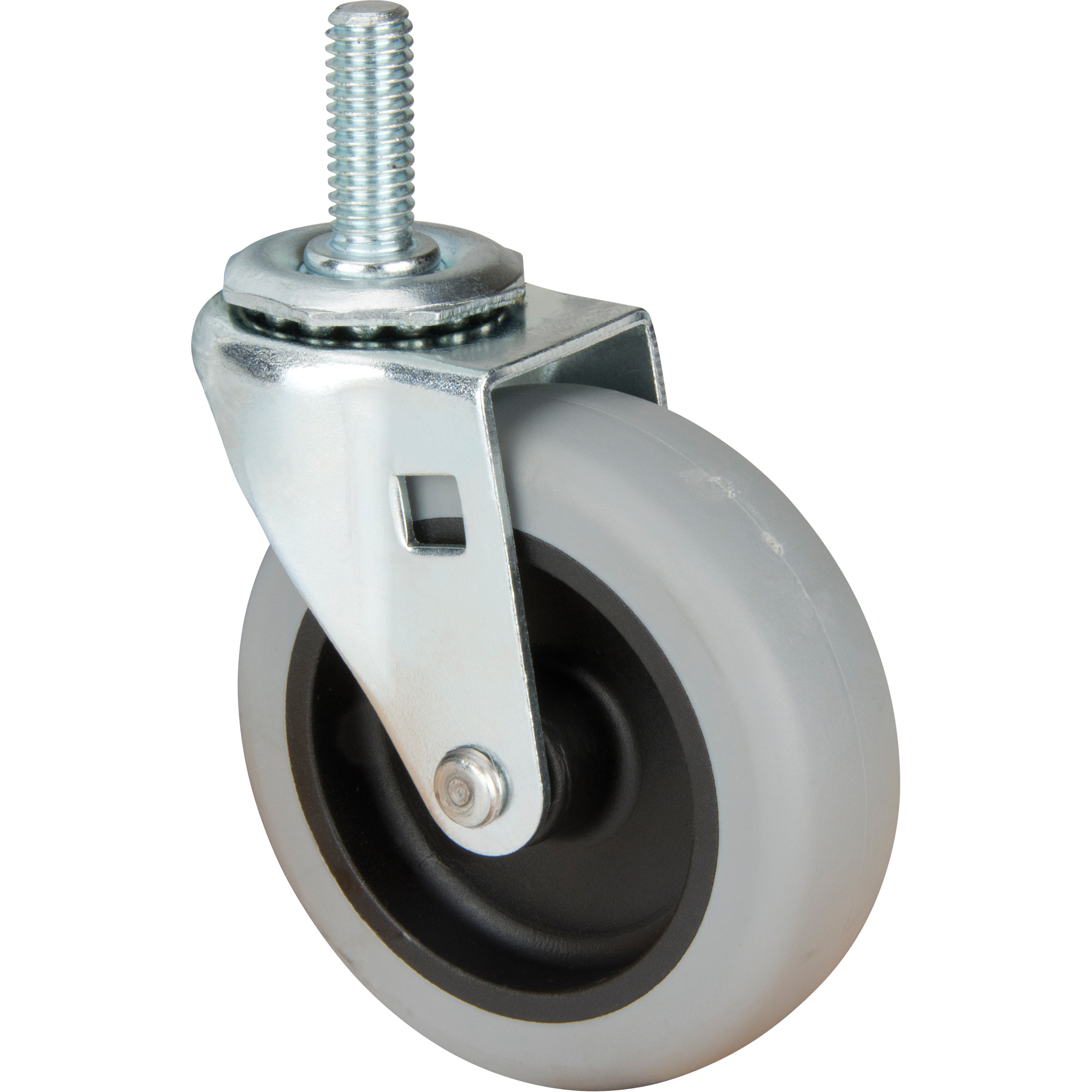 Roulette à tige, Pivotant, Diamètre 3" (76 mm), Capacité 80 lb (36 kg)