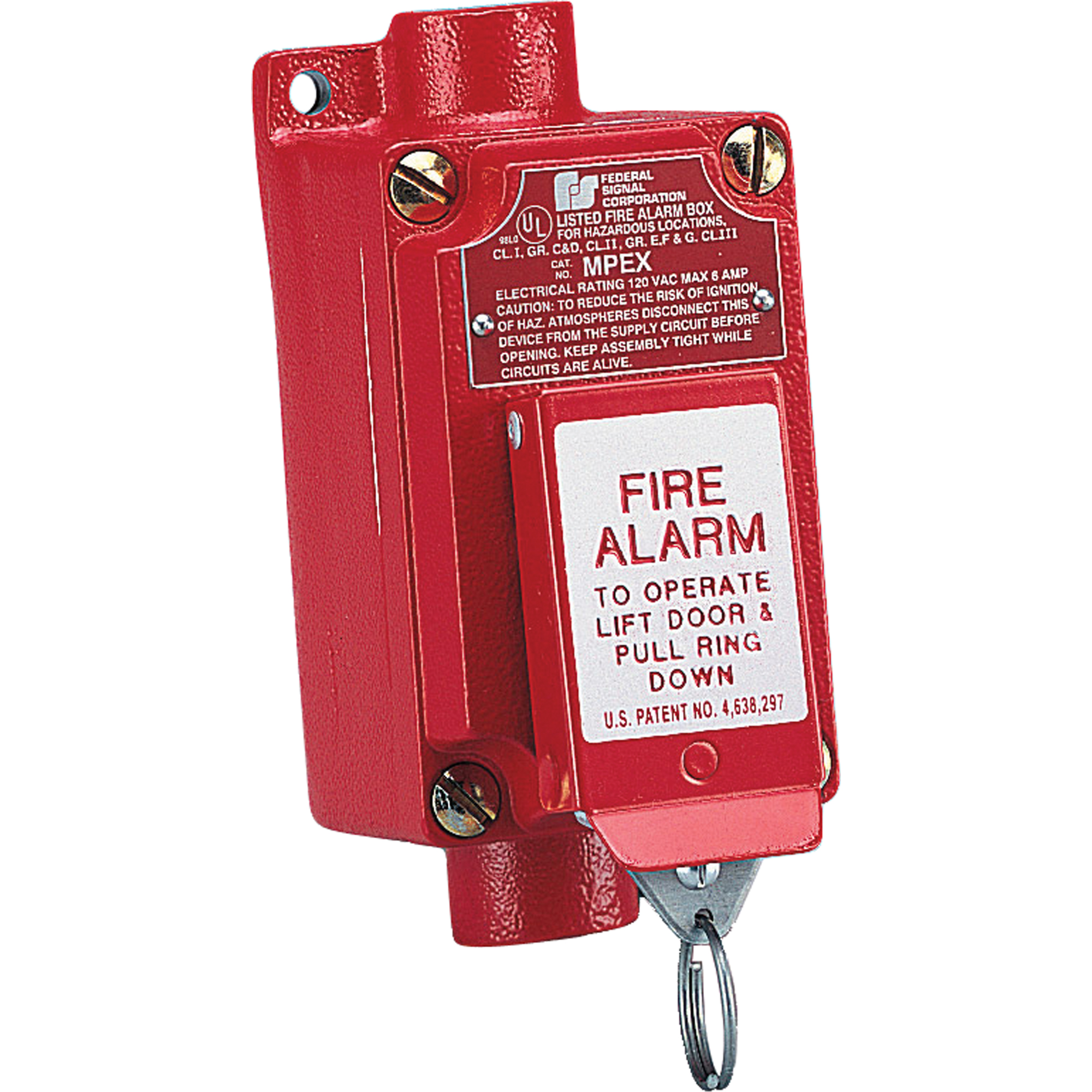 AVERTISSEUR D'INCENDIE ANTIDÉFLAGRANT (MPEX)-OPÉRATION EN DEUX ÉTAPES QUI EMPÊCHE L'ACTIVATION ACCIDENTELLE
