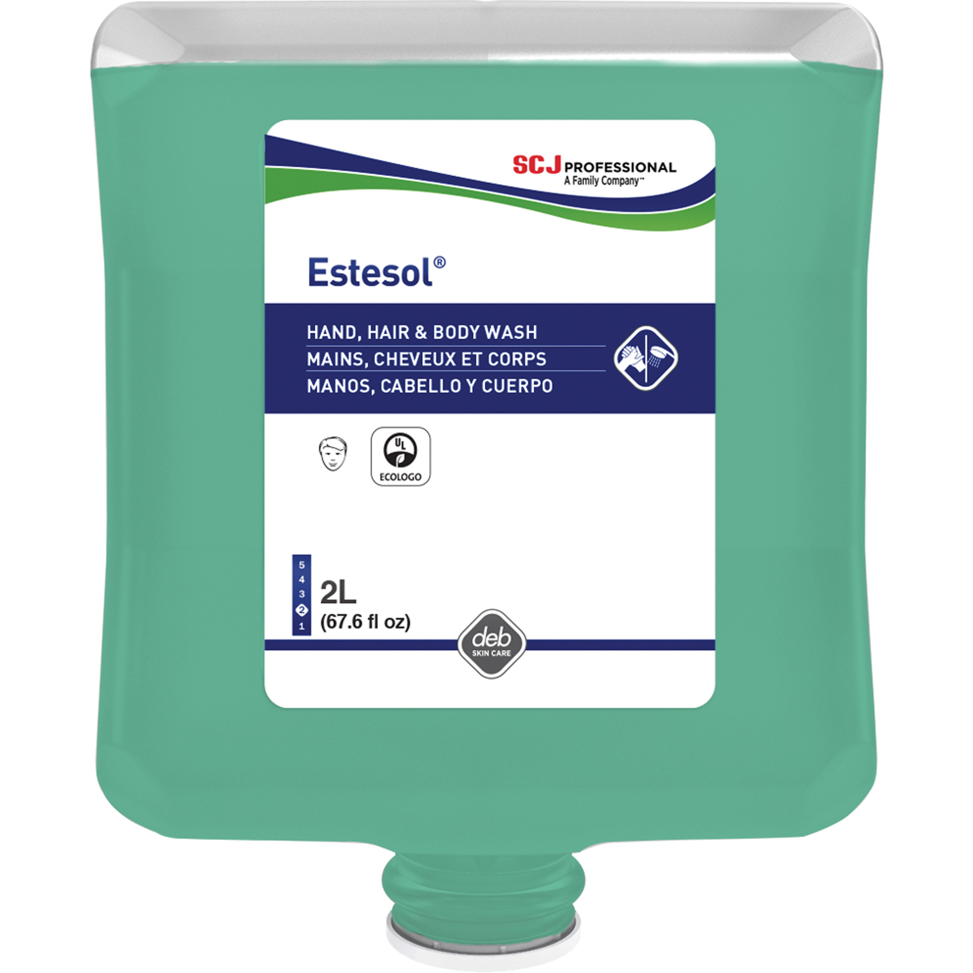 Nettoyant pour les mains, les cheveux et le corps EstesolMD, 2 L, Forêt tropicale, Cartouche en plastique