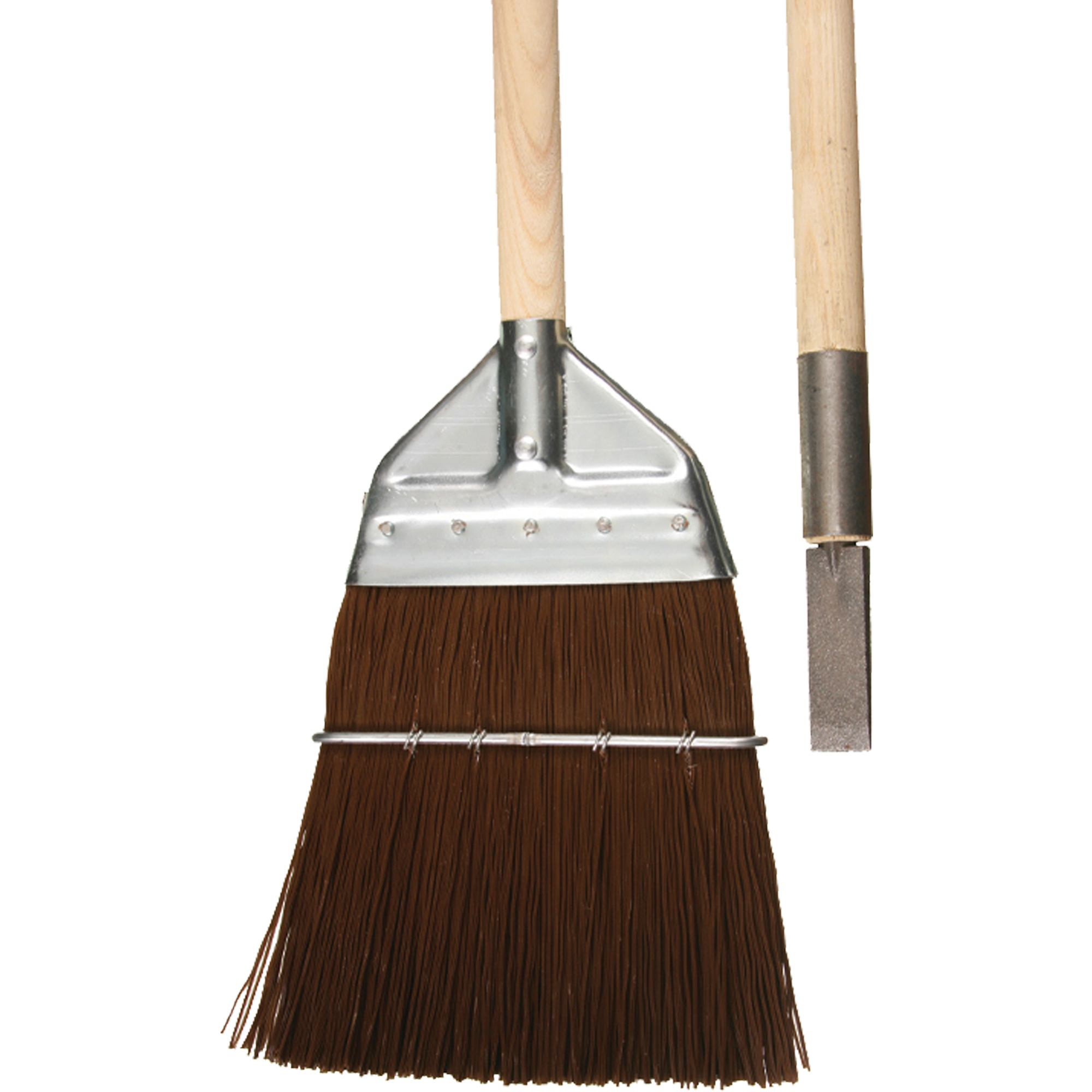 Balai de cantonnier avec ciseau, Manche en Bois, Soies en Polypropylène, 56" lo