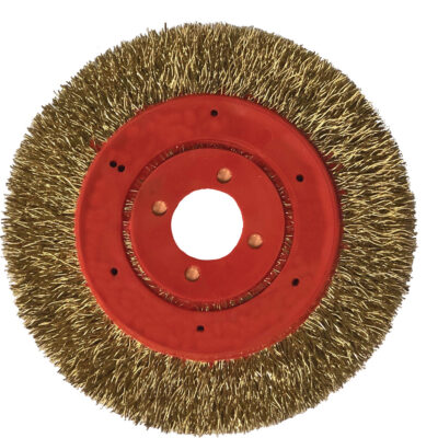 Brosse métallique à touret et à encapsulation partielle ne rejetant pas les fils, 3" dia., Fils 0,012", Arbre 1/4"