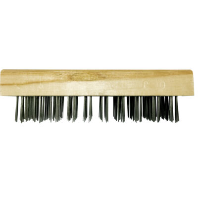 Brosses bloc de boucher à fils plats, Fil en acier plat, 5 x 10 rangs de fils, Longueur 7-5/8"