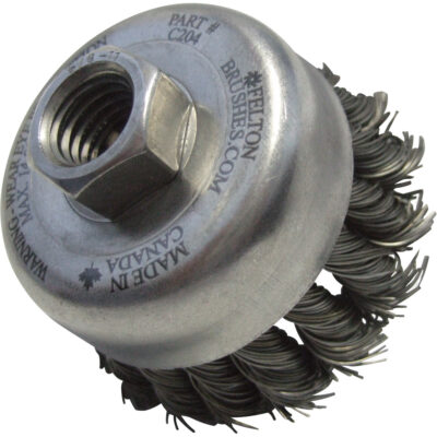 Brosses-boisseau à fils noués, 3-1/2" dia. x 5/8"-11 arbre