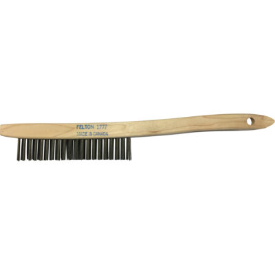 Brosses de nettoyage à manche recourbé, Acier, 3 x 19 rangs de fils, Longueur 14"