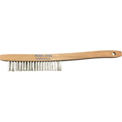 Brosses de nettoyage à manche recourbé, Acier inoxydable, 3 x 19 rangs de fils, Longueur 14"