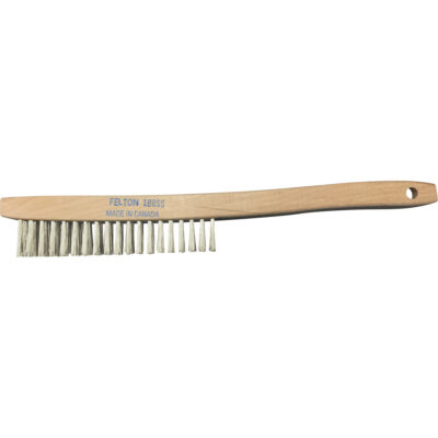 Brosses de nettoyage à manche recourbé, Acier inoxydable, 4 x 19 rangs de fils, Longueur 14"