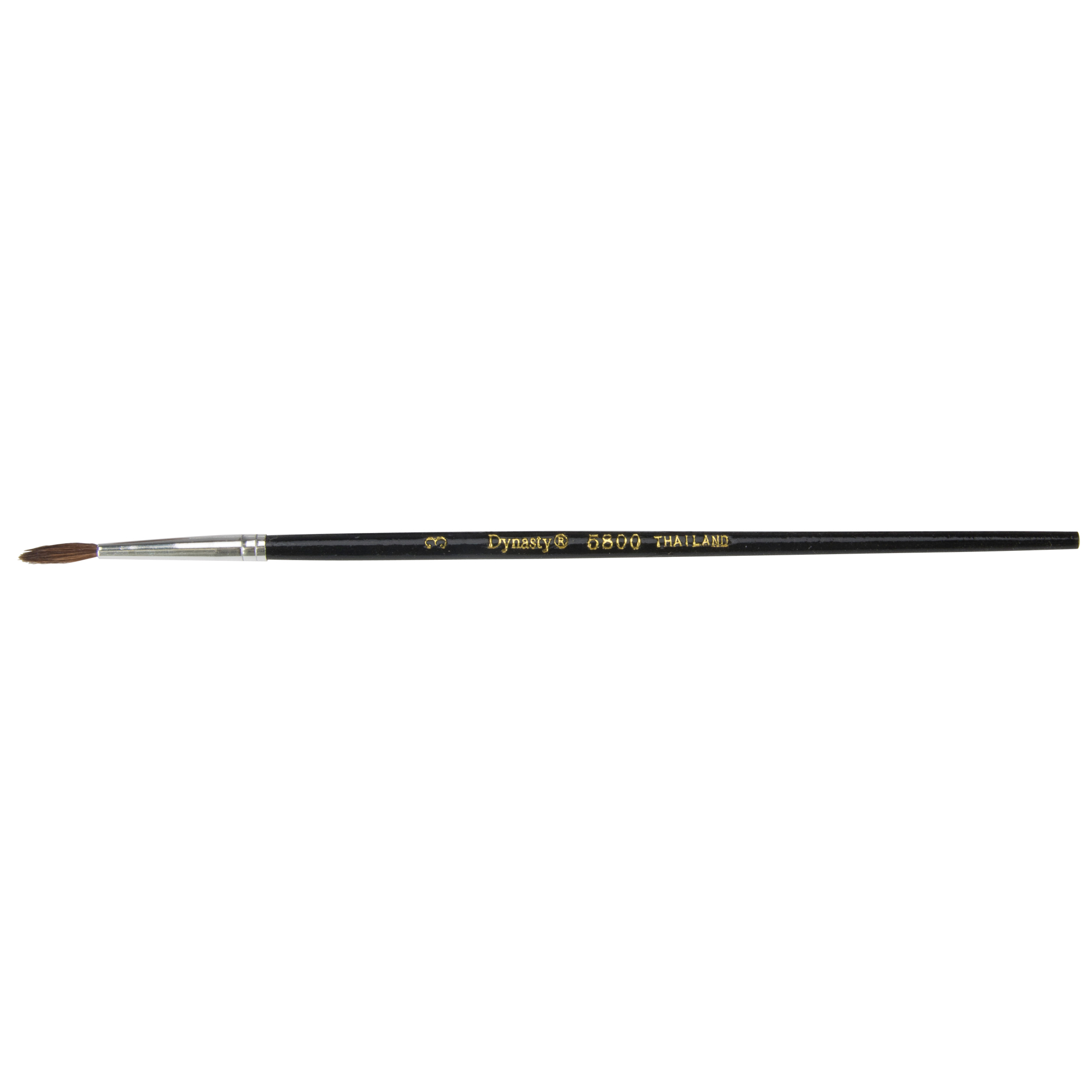 Pinceau pointu à soies noires pour artiste, Largeur de la brosse de 2,1 mm, Soie de chameau, Manche à Bois