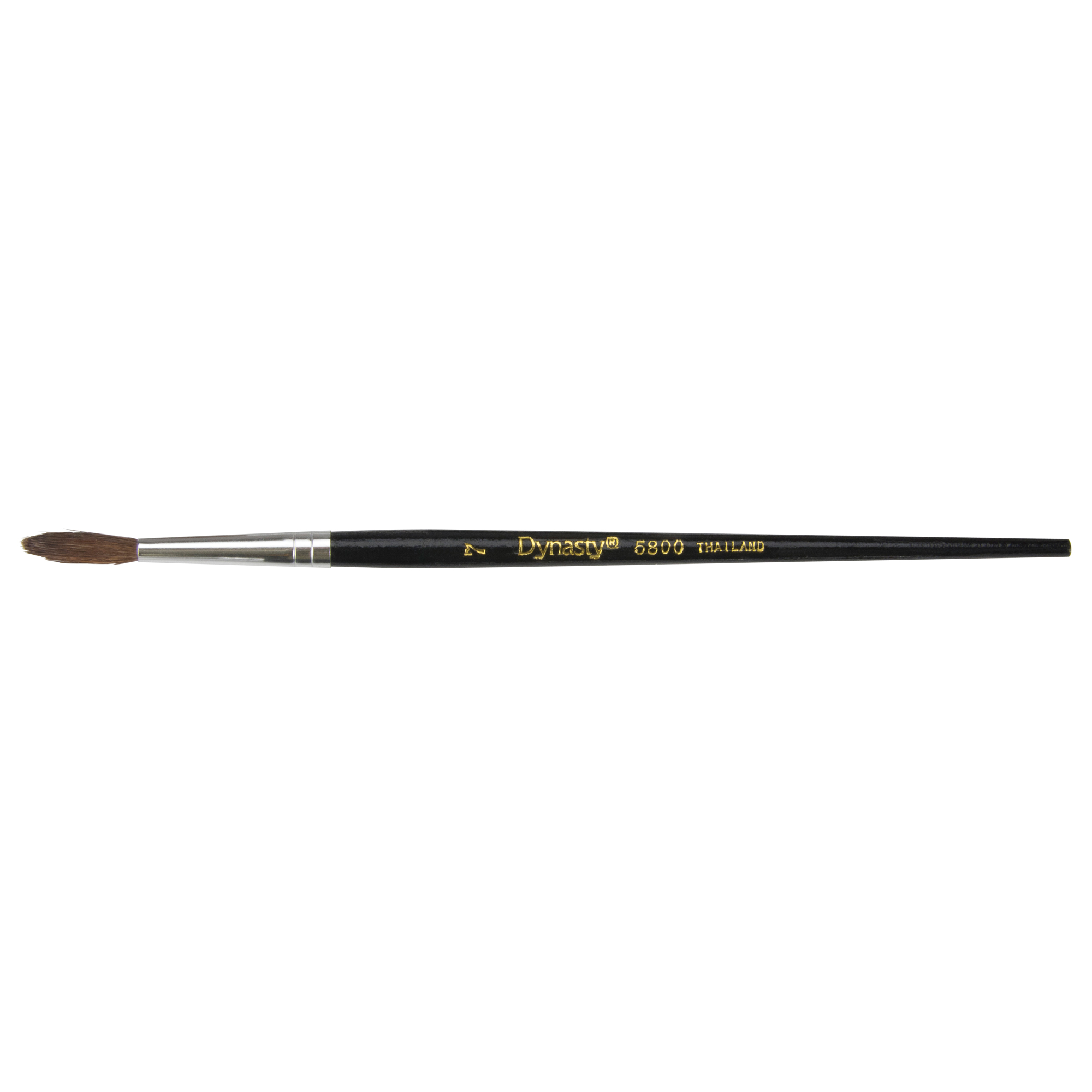 Pinceau pointu à soies noires pour artiste, Largeur de la brosse de 4 mm, Soie de chameau, Manche à Bois