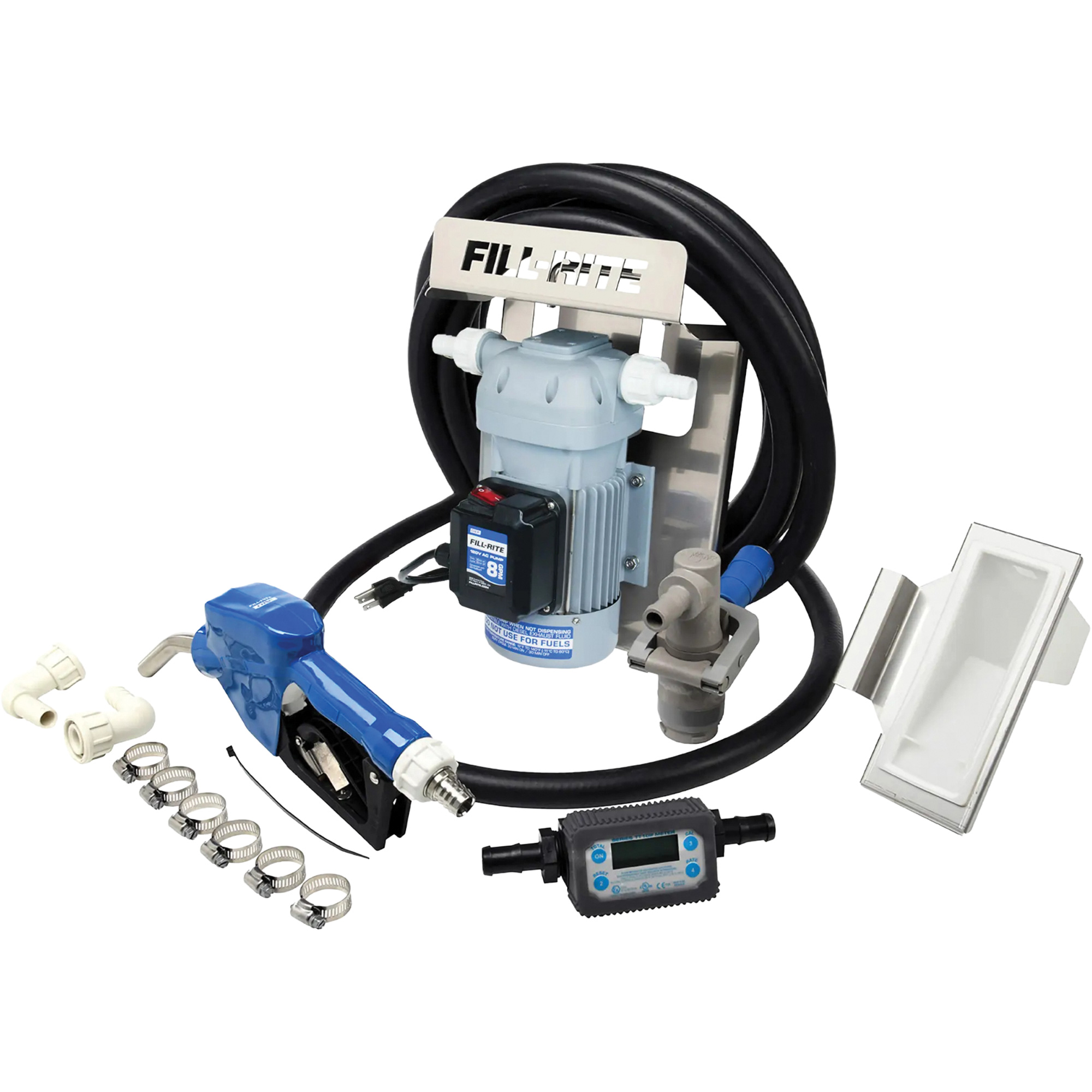 Pompe de transfert de fluide d'échappement diesel (DEF) 115 V CA avec support pour cuve GRV, pistolet et compteur