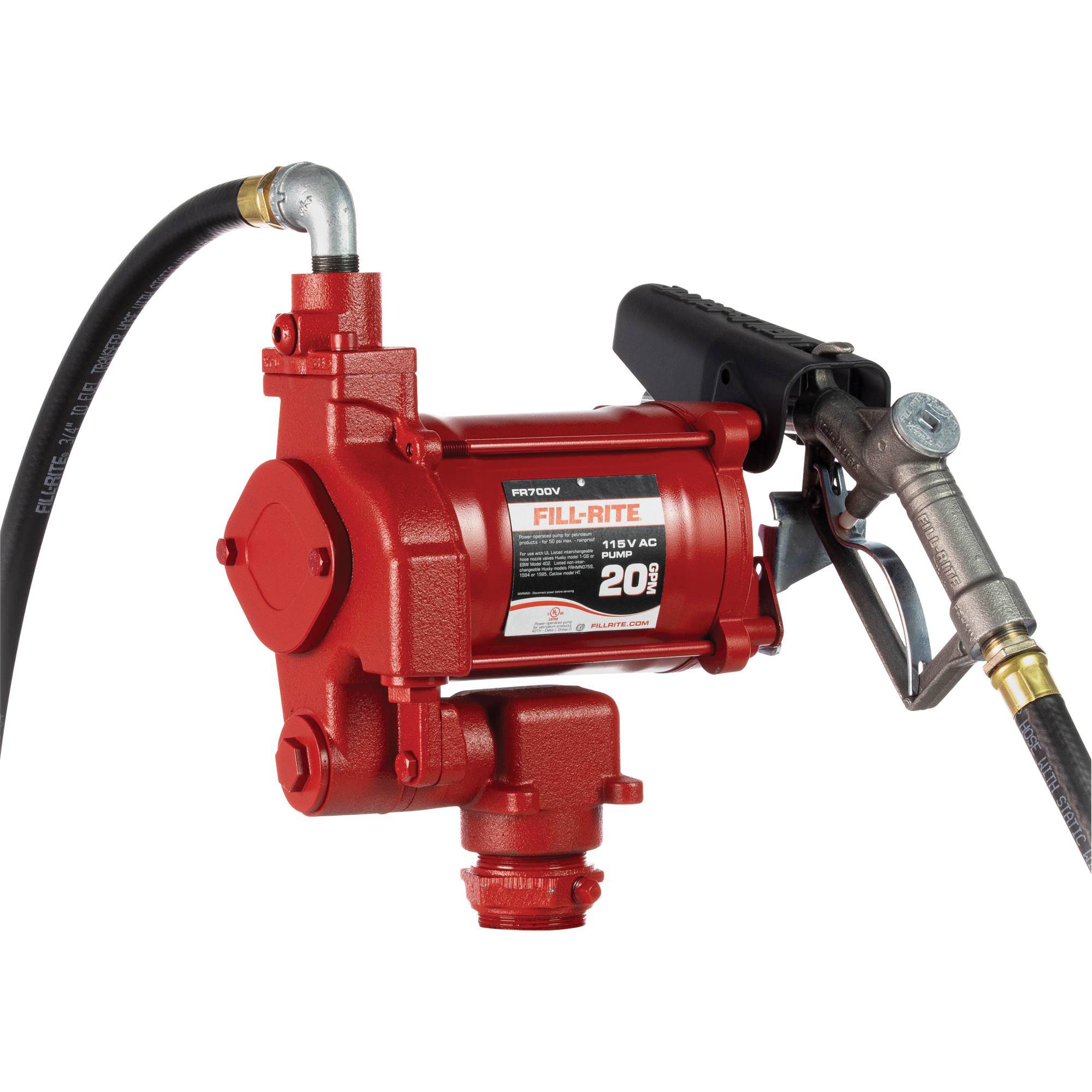 Pompes c. a. utilitaires à soupape rotative avec embout, 115 V, 20 gal./min