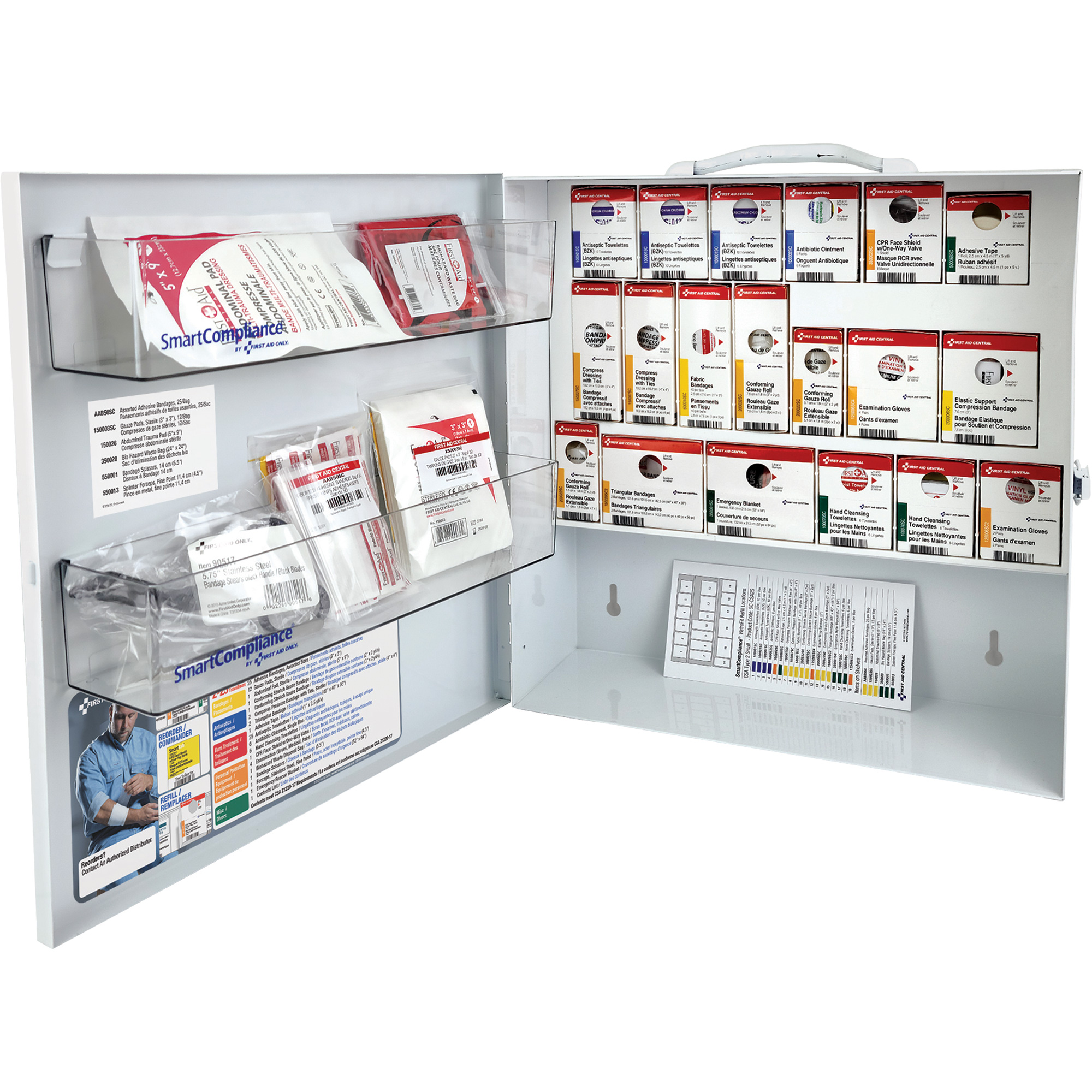 Armoire pour premiers soins SmartComplianceMD, Répond à la norme CSA Z1220-17 type 2 environnements à faible risque, Petit (2-25 travailleurs)