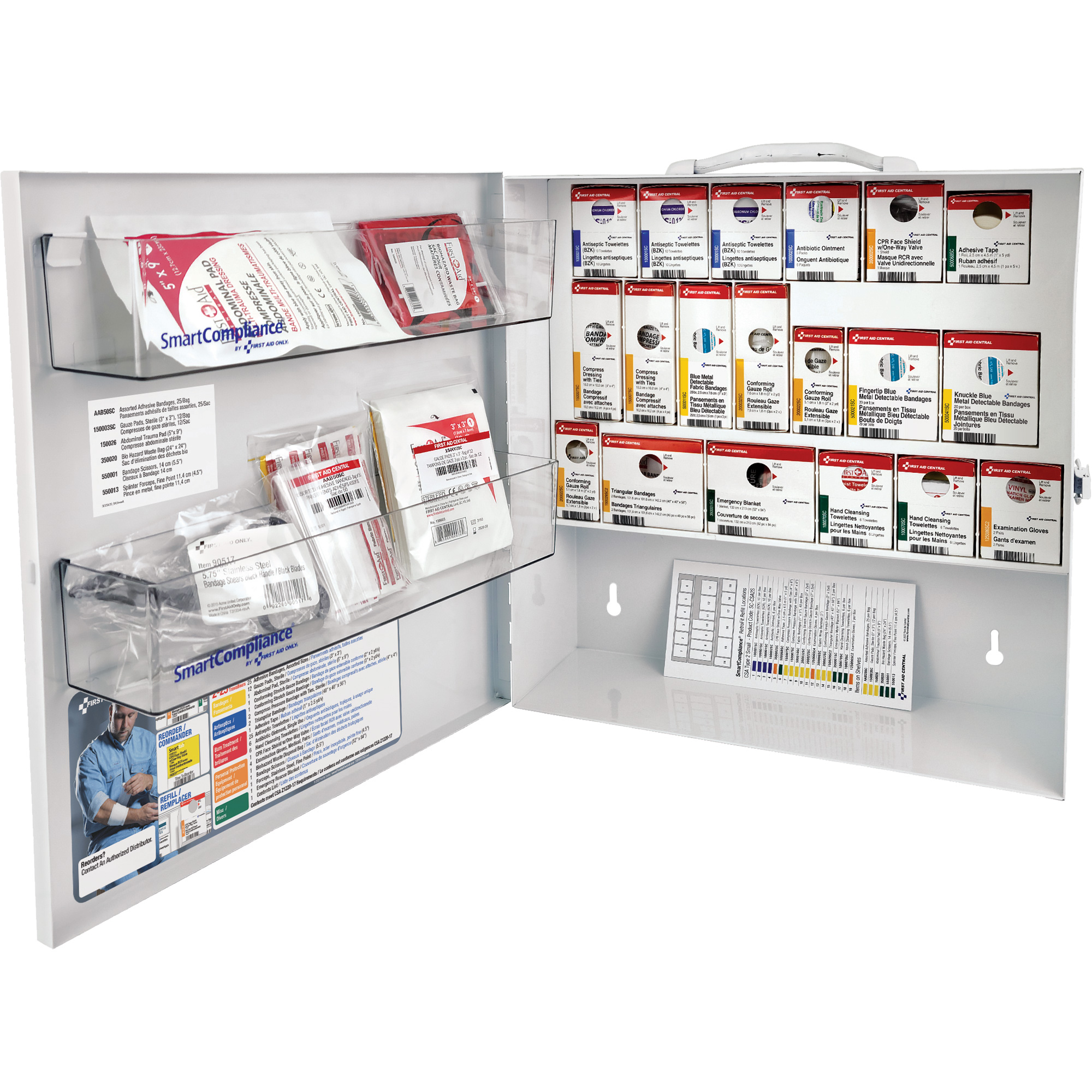 Armoire pour premiers soins SmartComplianceMD, Répond à la norme CSA Z1220-17 type 2 environnements à faible risque, Petit (2-25 travailleurs)
