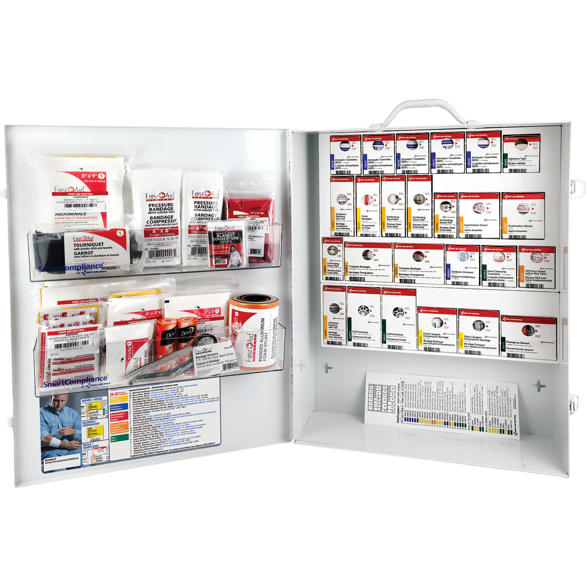 Armoire pour premiers soins SmartComplianceMD, Répond à la norme CSA Z1220-17 type 3 environnements à haut risque, Moyen (26-50 travailleurs)