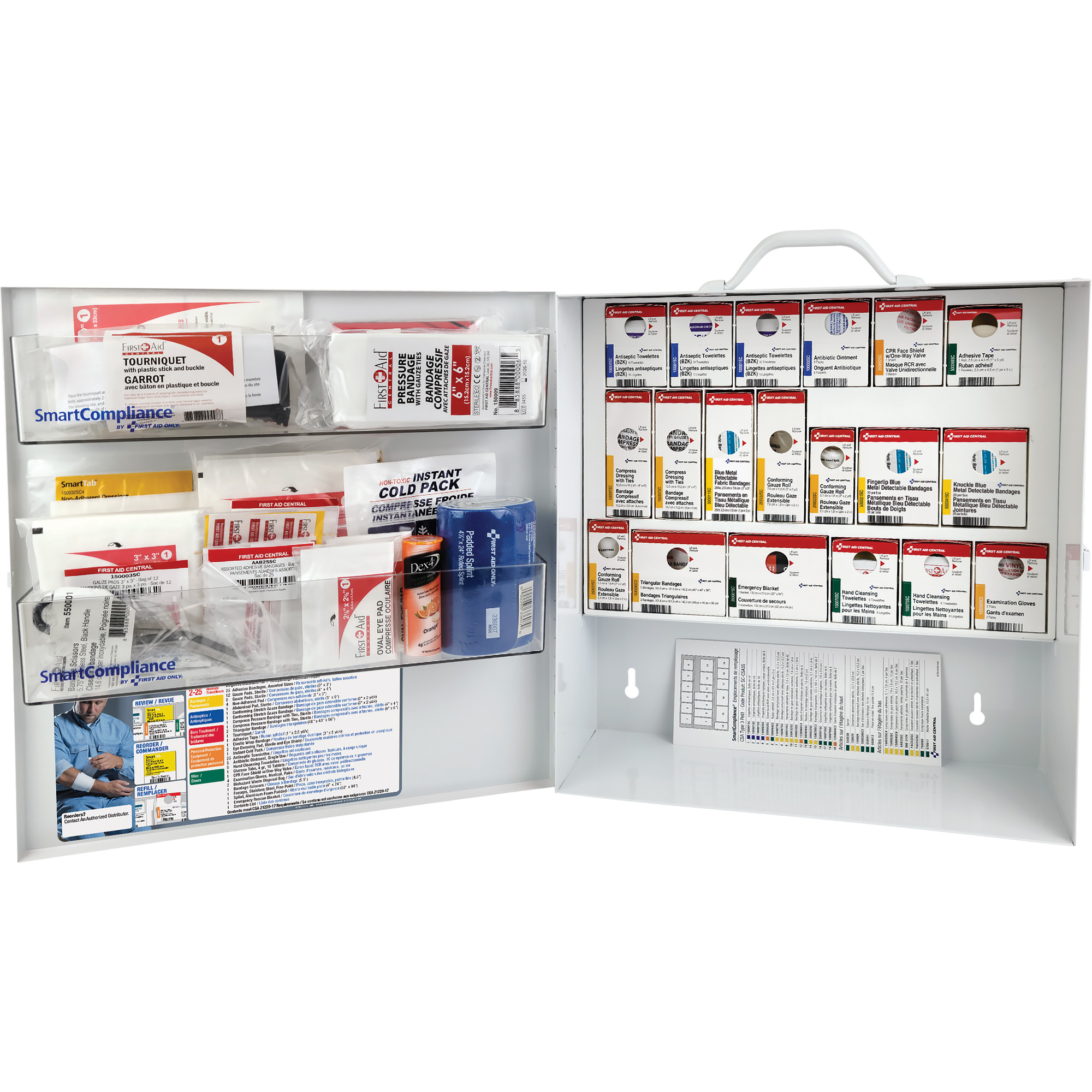 Armoire pour premiers soins SmartComplianceMD, Répond à la norme CSA Z1220-17 type 3 environnements à haut risque, Petit (2-25 travailleurs)
