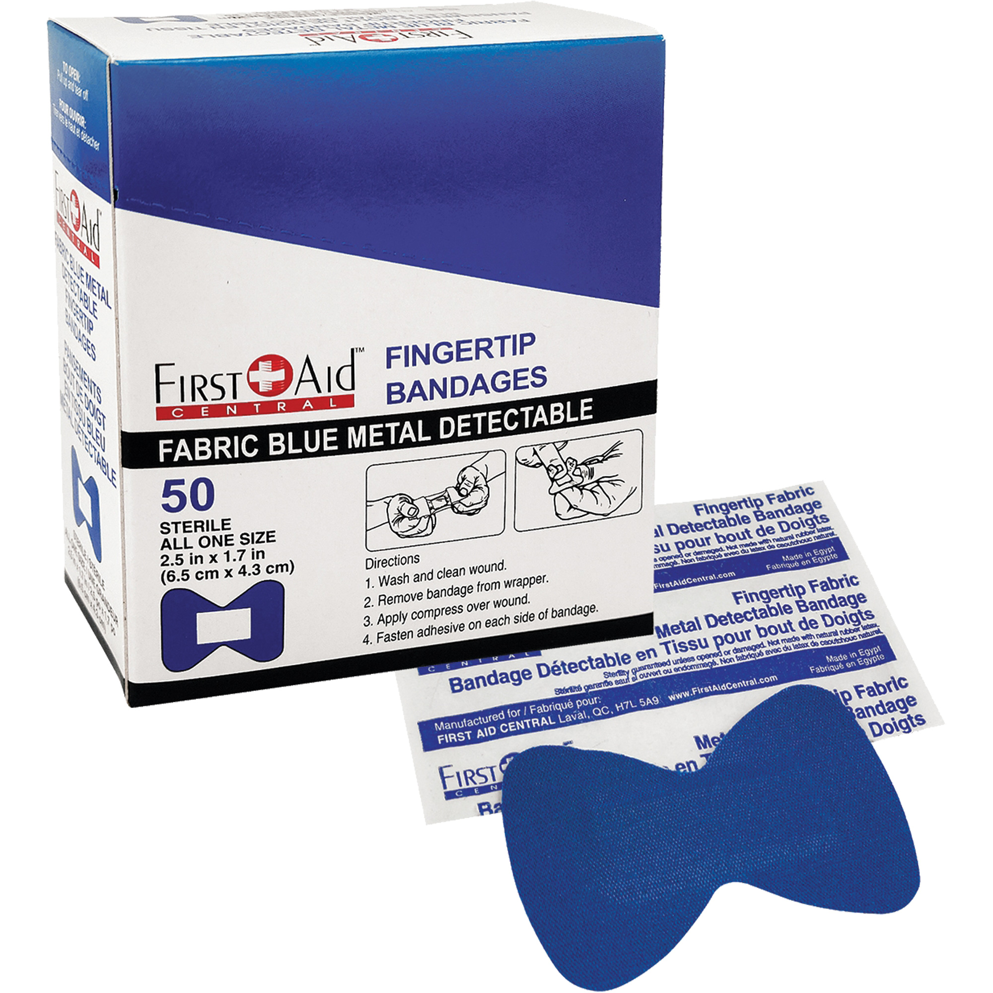 Bandages, Bout de doigt, Tissu détectable, Non stérile