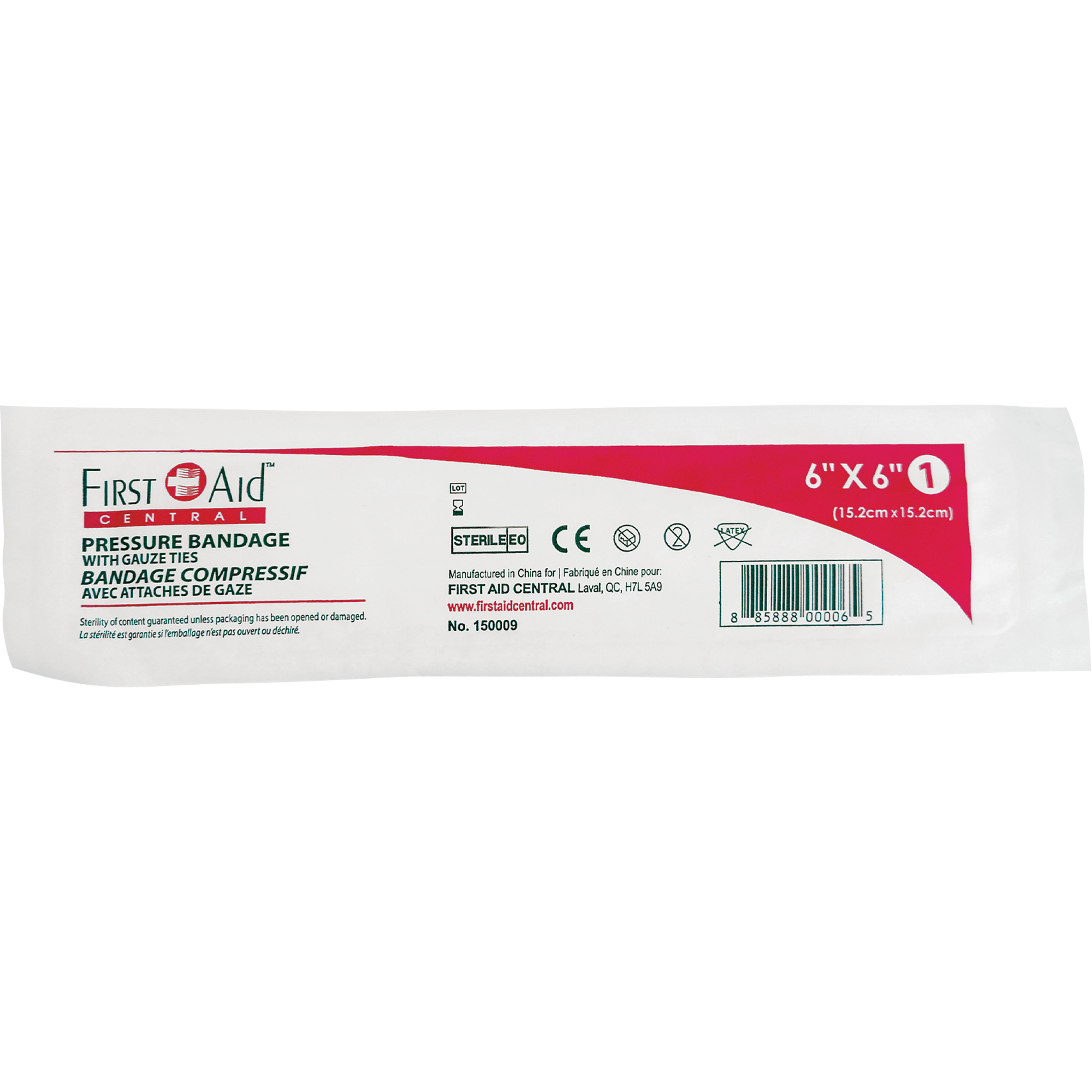 Pansement compressif stérile, 6" lo x 6" la
