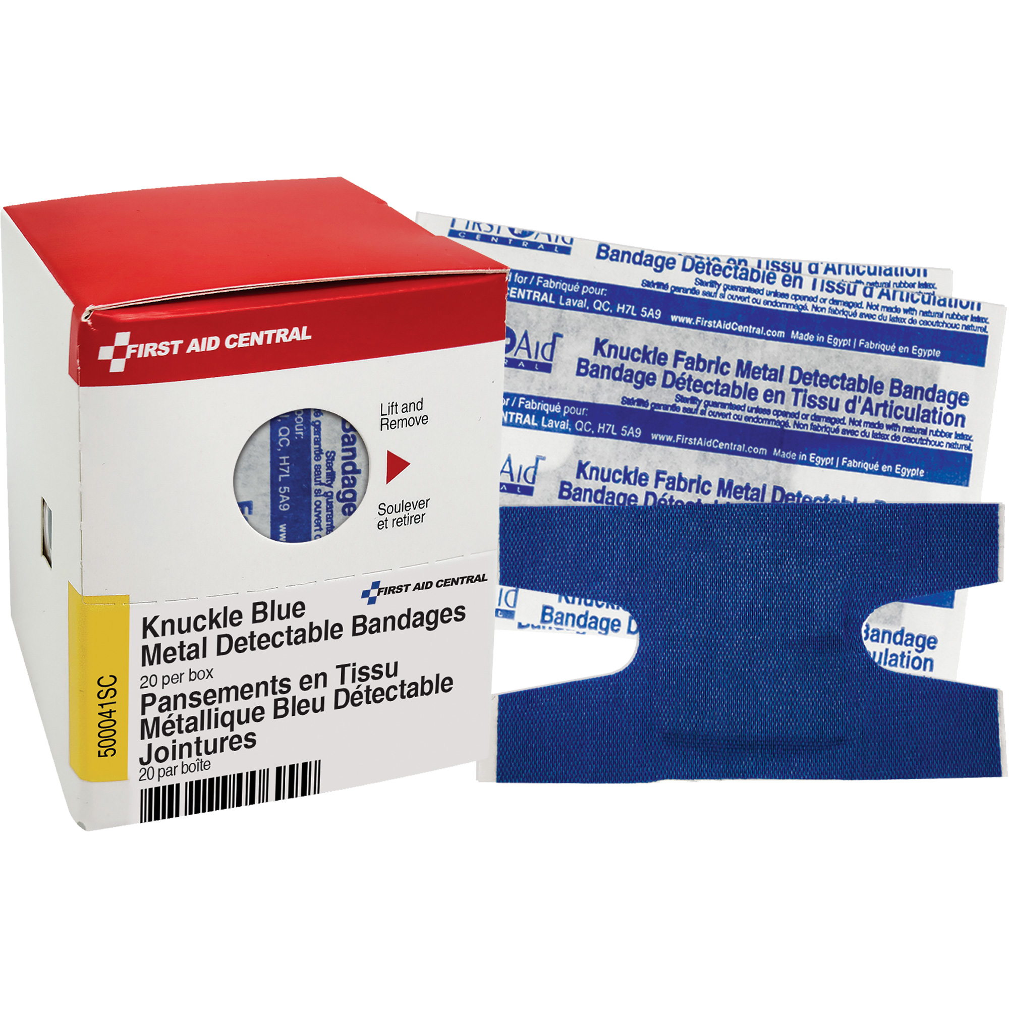 Pansements bleus détectables par détecteurs de métaux pour jointures, Jointures, Tissu détectable, Stérile