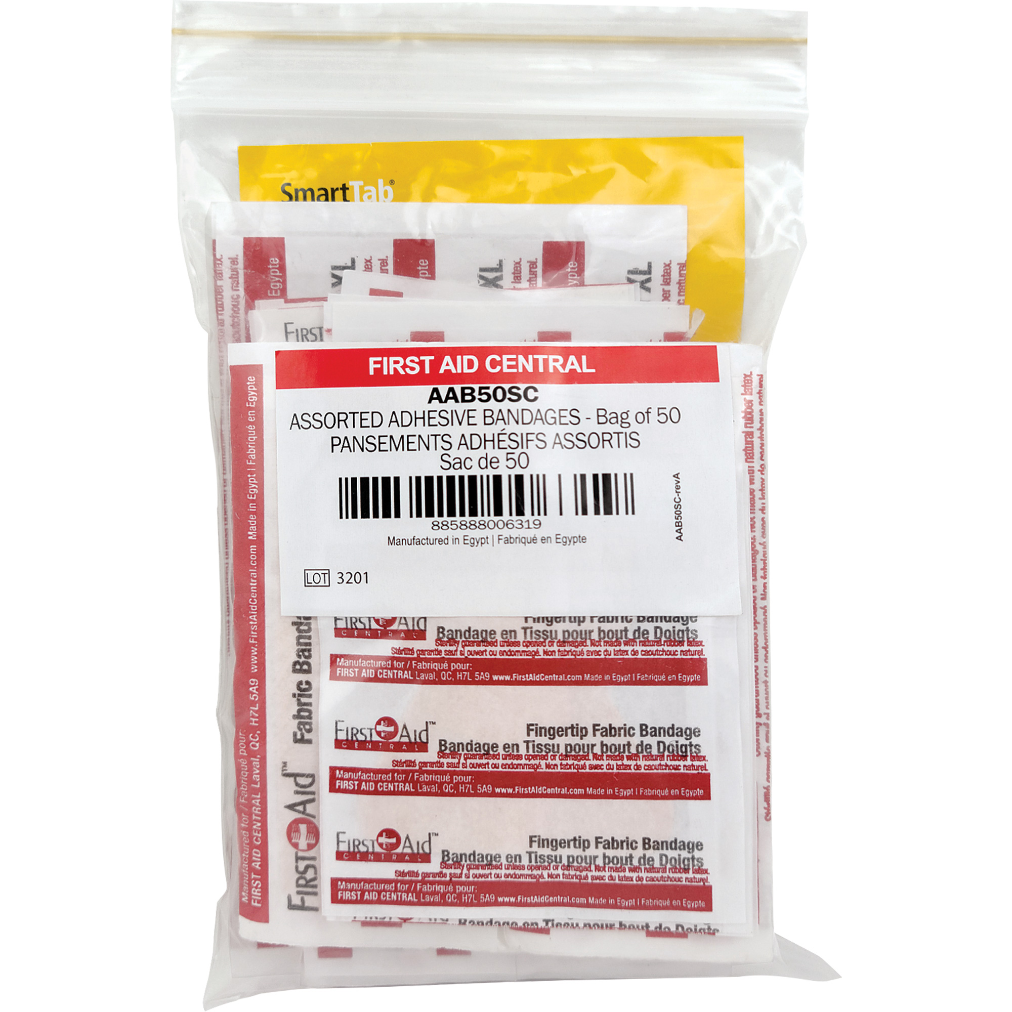 Recharge de bandages adhésifs SmartComplianceMD, Assorti, Tissu/Plastique, Non stérile