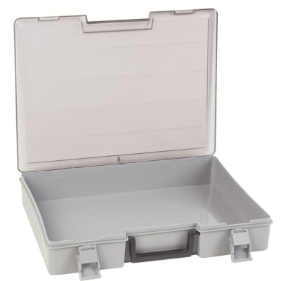 Boîte à compartiments, Plastique, 15-1/2" la x 11-3/4" p, 2-1/2" h, Gris