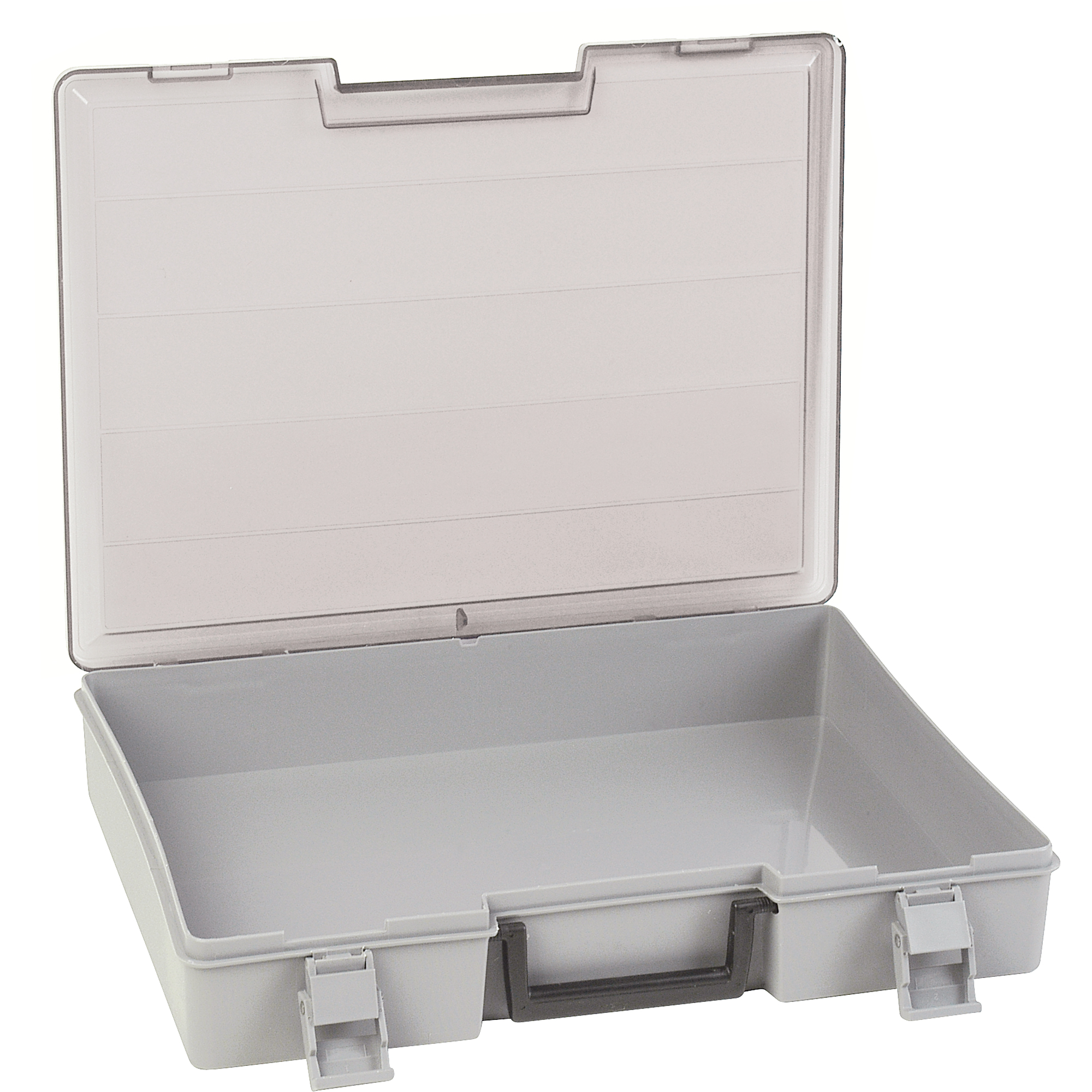 Boîte à compartiments, Plastique, 15-1/2" la x 11-3/4" p, 2-1/2" h, Gris