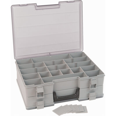 Boîte à compartiments, Plastique, 48 compartiments, 15-1/2" la x 11-3/4" p, 5" h, Gris