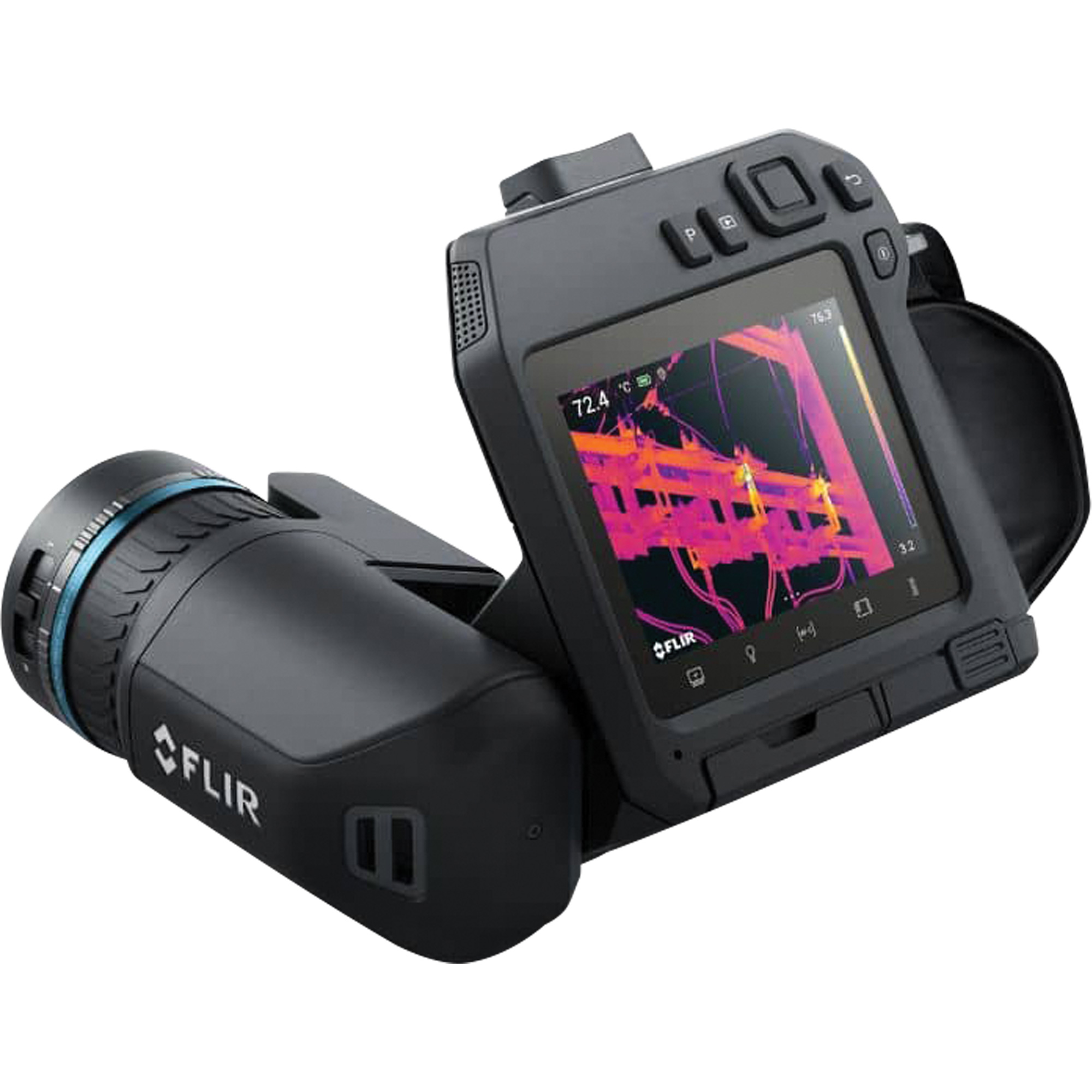 Caméra d'imagerie thermique à haut rendement T865 avec objectifs DFOV 14+24°, 640 x 480 pixels, 0° - 650°C (32° - 1202°F)/-20° - 120°C (-4° - 248°F)/300° - 2000°C (572° - 3632°F)
