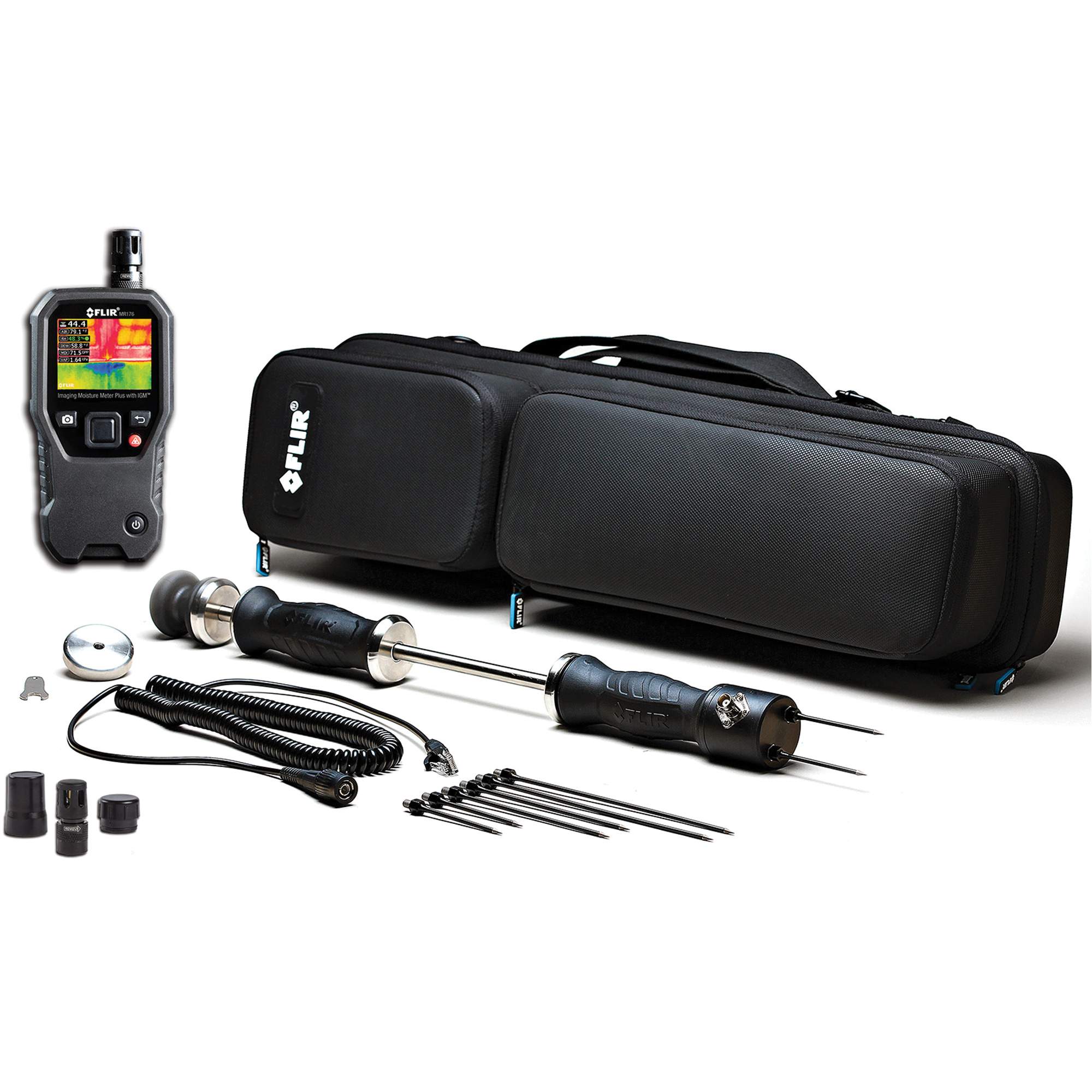 Ensemble d'imagerie professionnelle de l'humidité avec marteau & sonde de cavité murale, Gamme d'humidité 7 - 100%, Gamme de température 32°- 122° F ( 0° - 50° C )