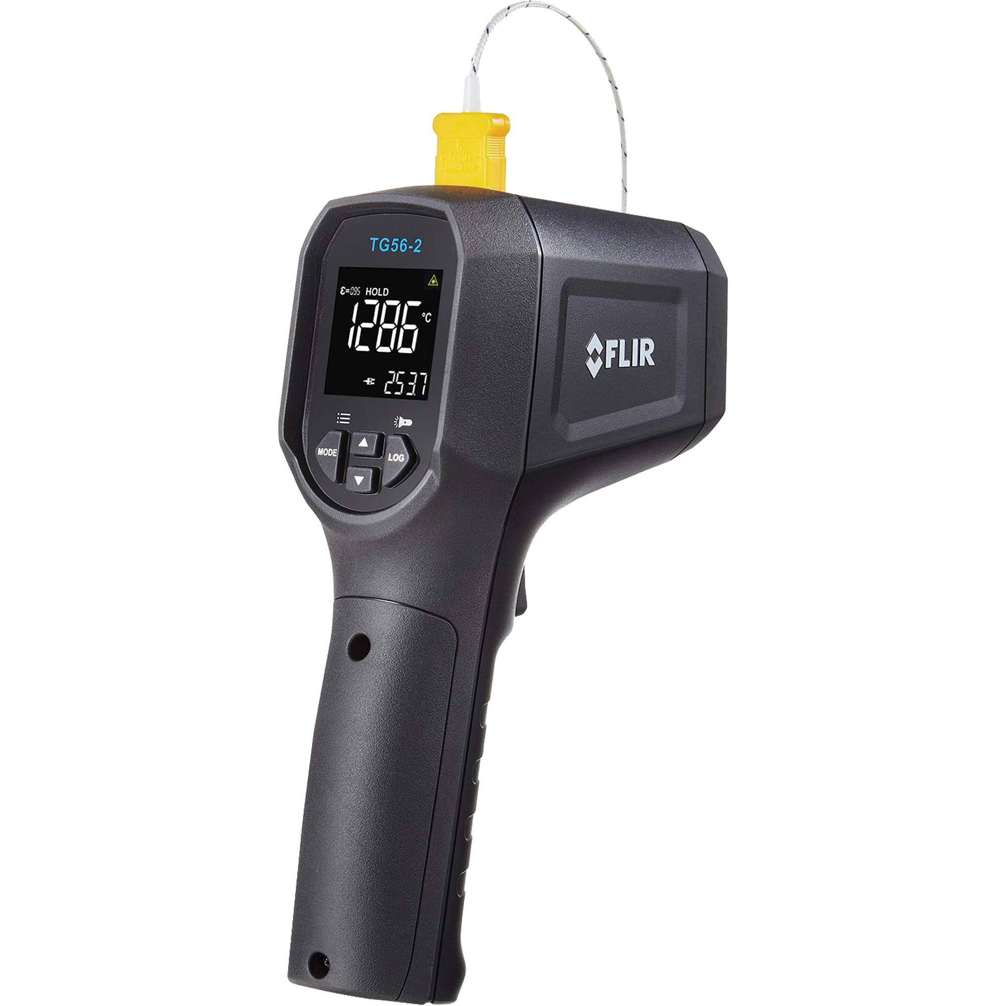 Thermomètre à infrarouge TG56-2MC avec thermocouple de type K, -22°- 2372° F ( -30° - 1300° C ), 30:1, Émissivité Ajustable