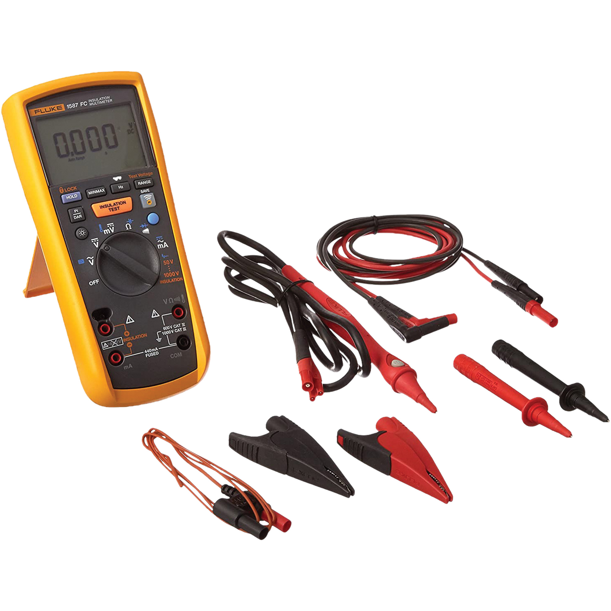 Multimètre mesureur d'isolement 1587 FC, 1000 V AC, 1000 V DC, 400 mA AC, 400 mA DC