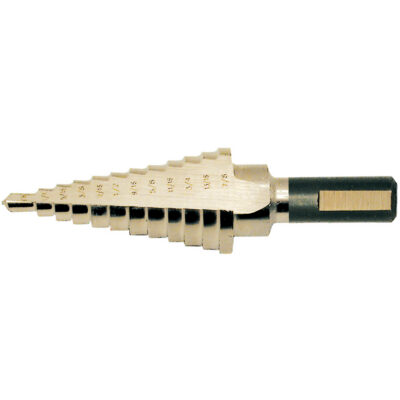 Foret étagé de super première qualité, 1/8" - 1/2", Incréments de 1/32", Acier rapide