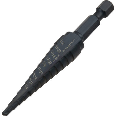 Foret étagé no 1, 1/8" - 1/2", Incréments de 1-3/2", Acier rapide