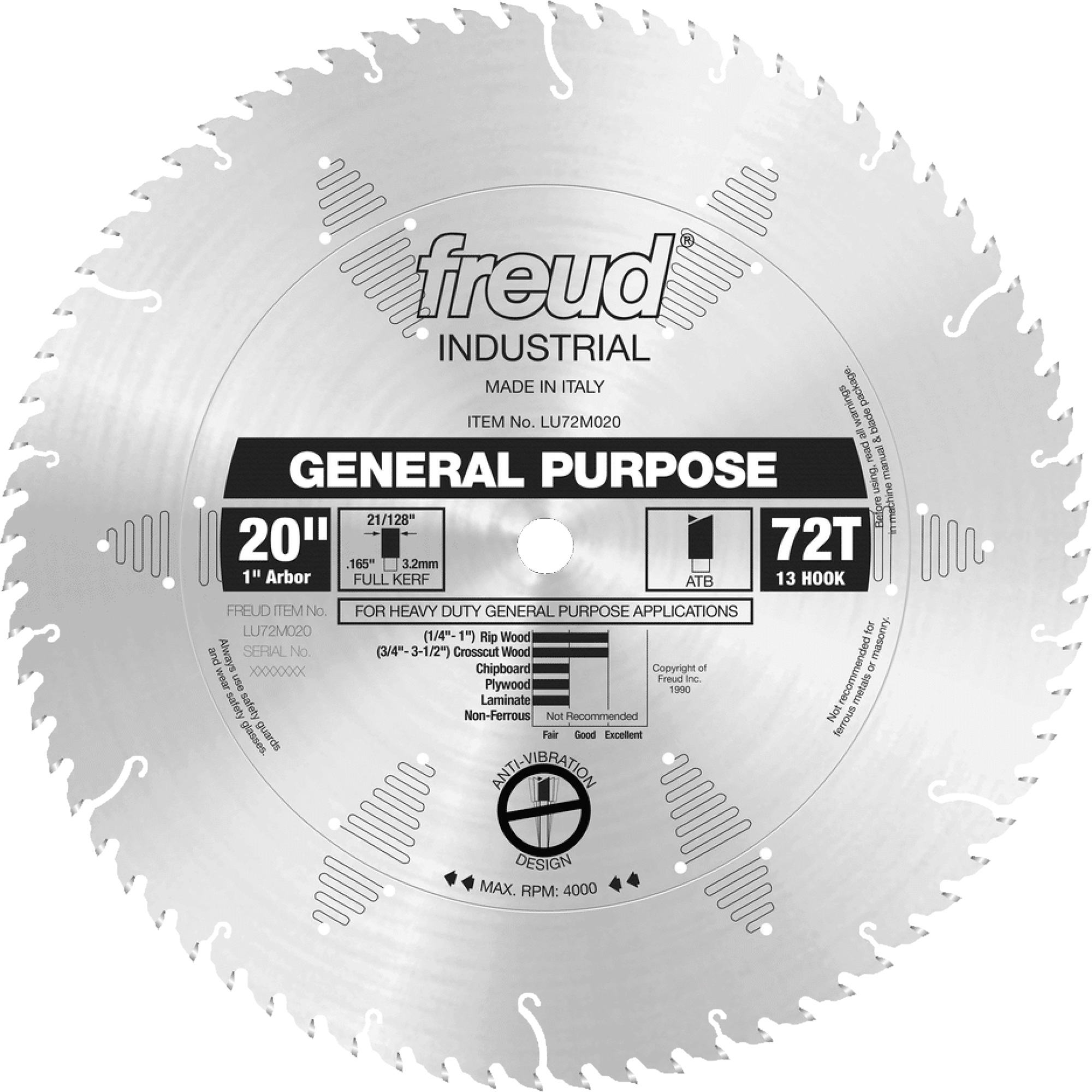 Lame de scie industrielle - coupe en travers à onglets, 16", 96 dents, Pour Bois