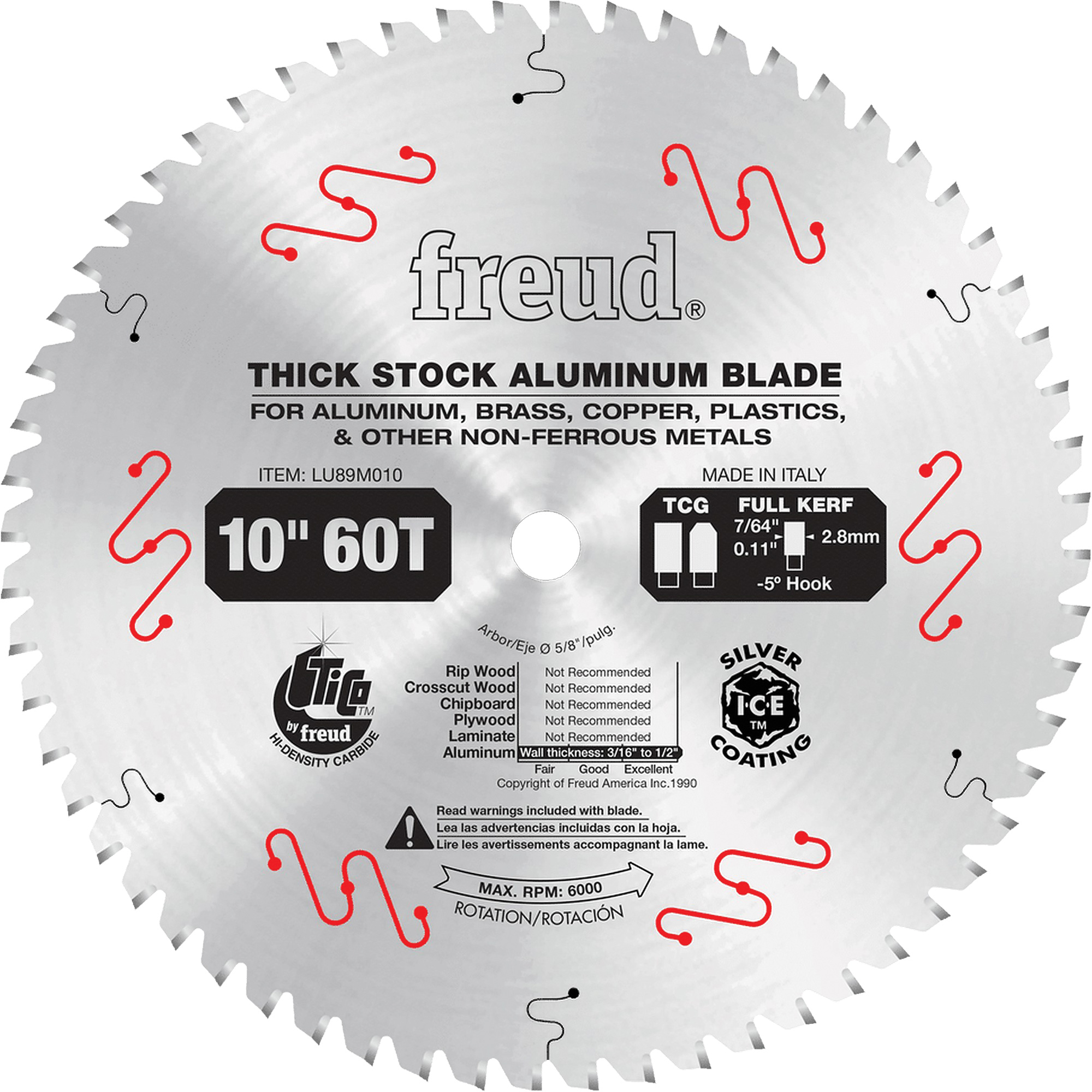 Lames de scie industrielle, 10", 72 dents, Pour Non ferreux