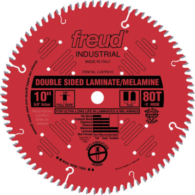 Lames de scie industrielle pour mélamine à deux côtés, 10", 80 dents, Pour Stratifié