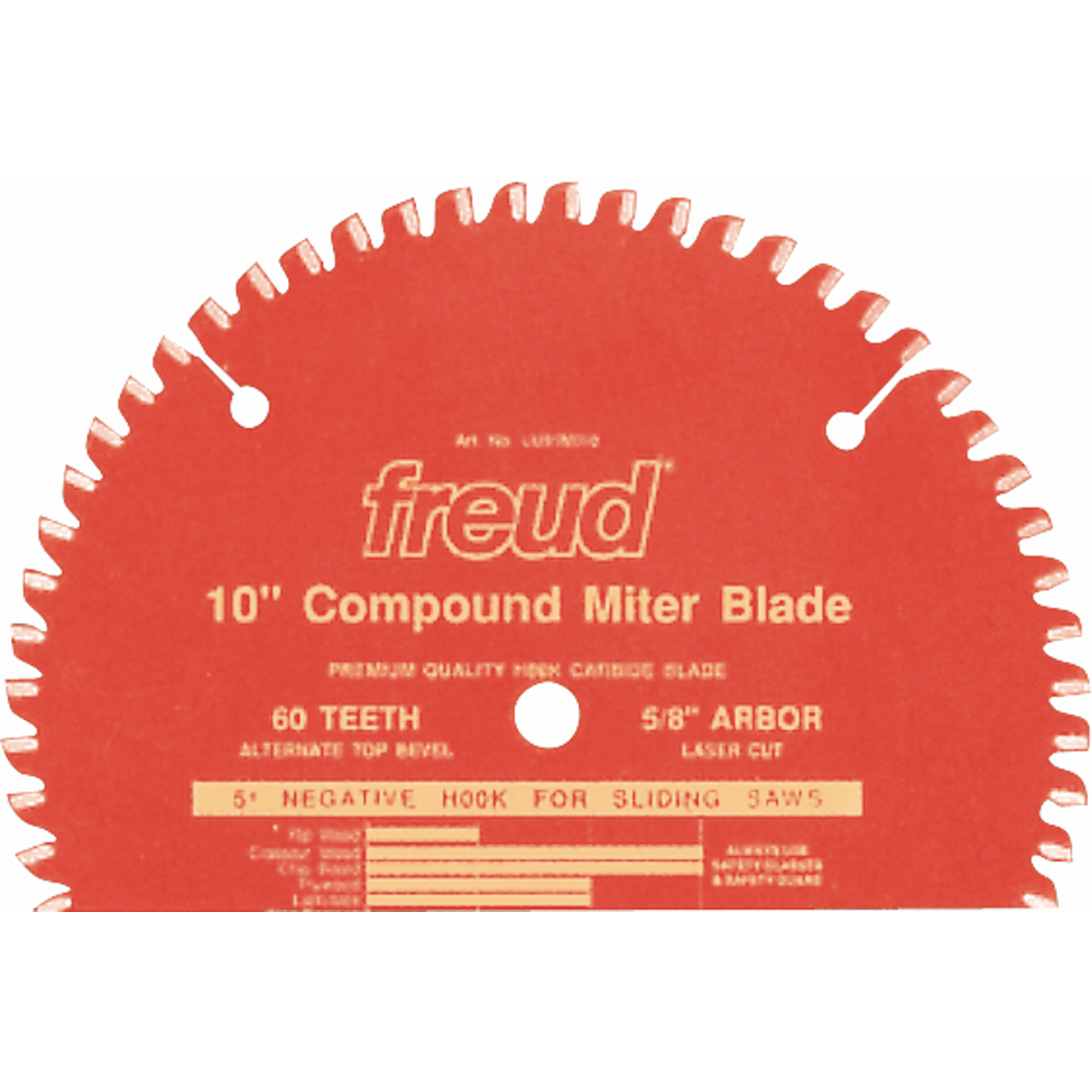 Lames de scie industrielle TCS à onglets avec glissière, 10", 60 dents, Pour Bois