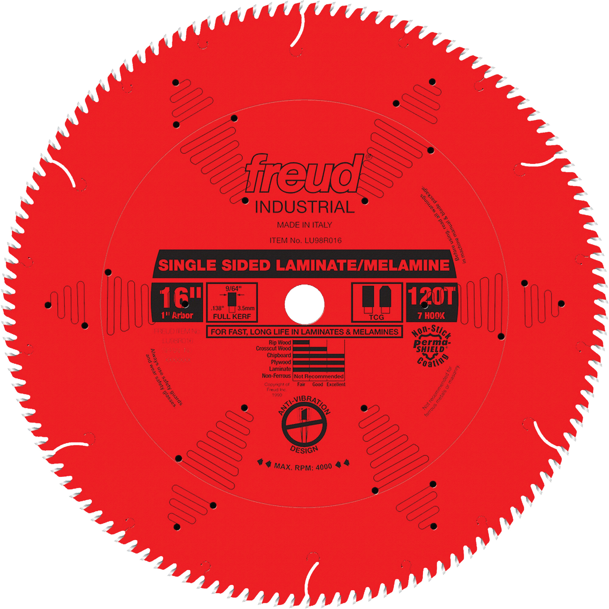 Lames de scie industrielle TCS pour panneaux de particules, 16", 128 dents, Pour Stratifié