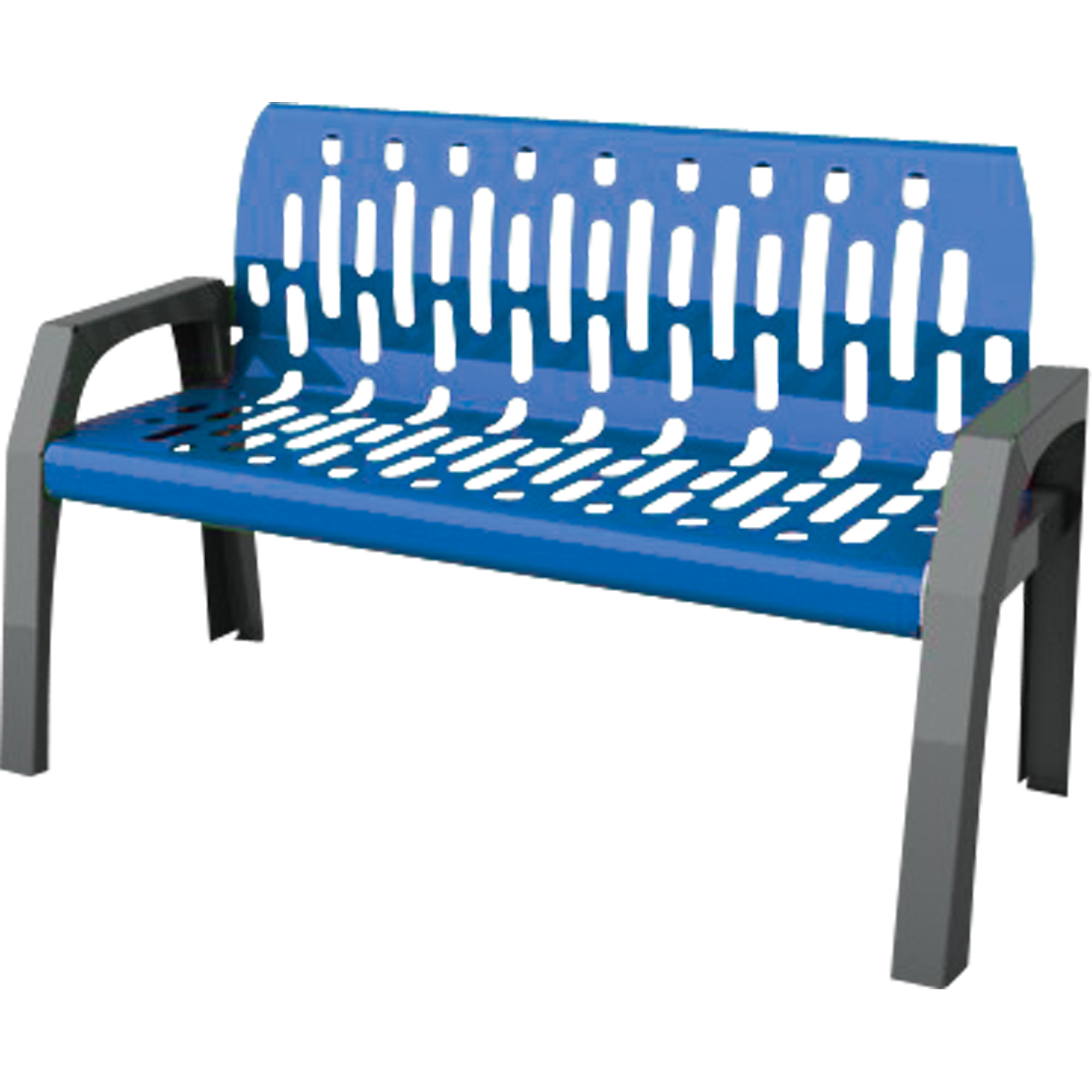 Bancs Stream, Acier, 48" lo x 25" la x 34" h, Bleu
