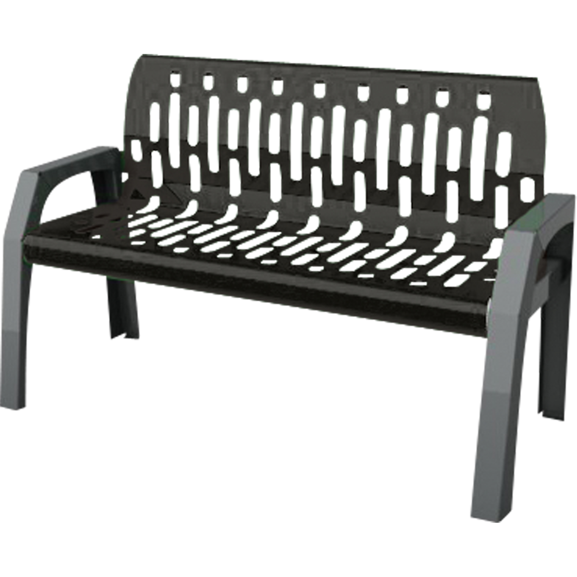 Bancs Stream, Acier, 48" lo x 25" la x 34" h, Noir