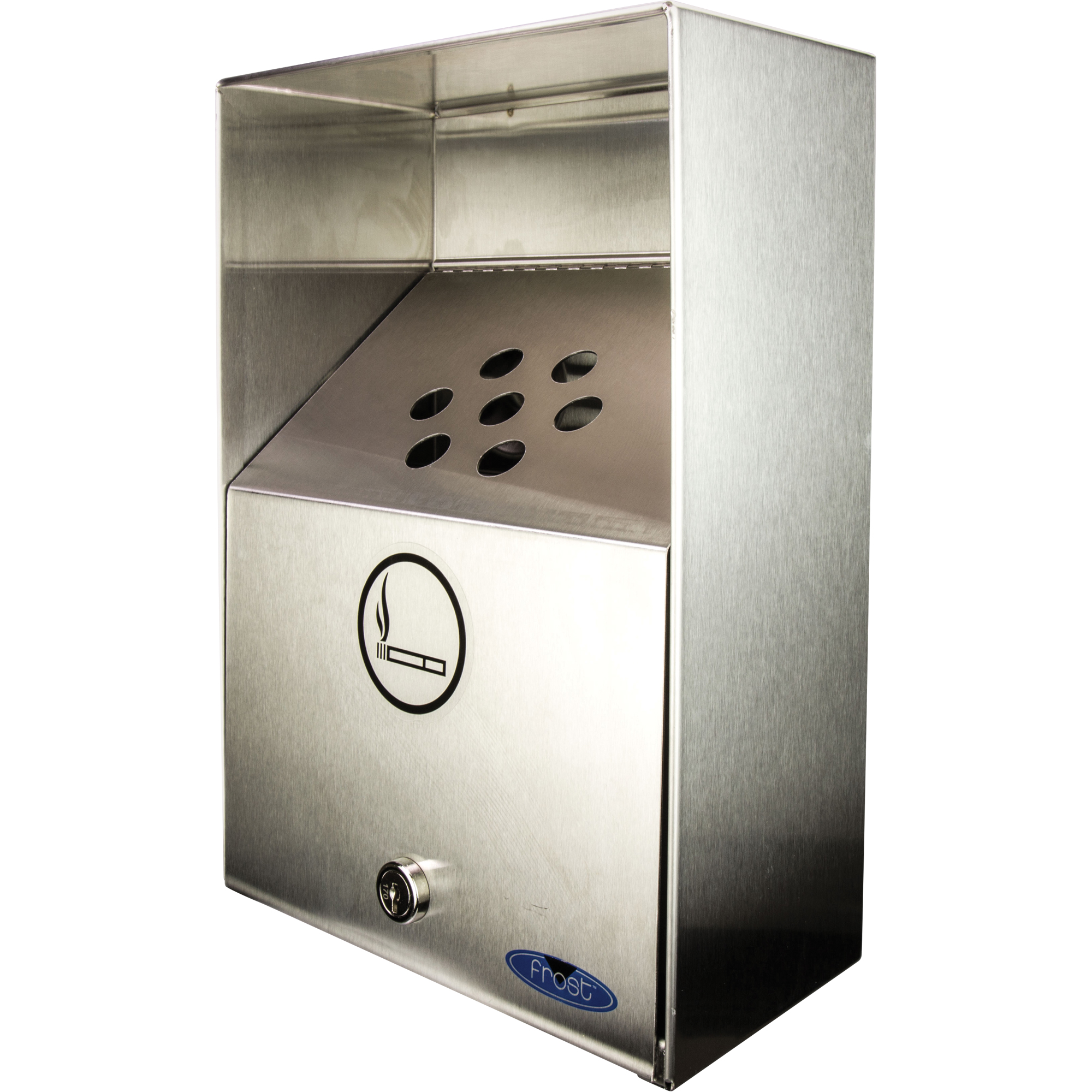 Cendriers, Montage mural, Acier inoxydable, Capacité 3,3 litres, Hauteur 13-1/2"