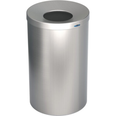 Récipient à déchets pour halls, Acier inoxydable, 33 gal. US