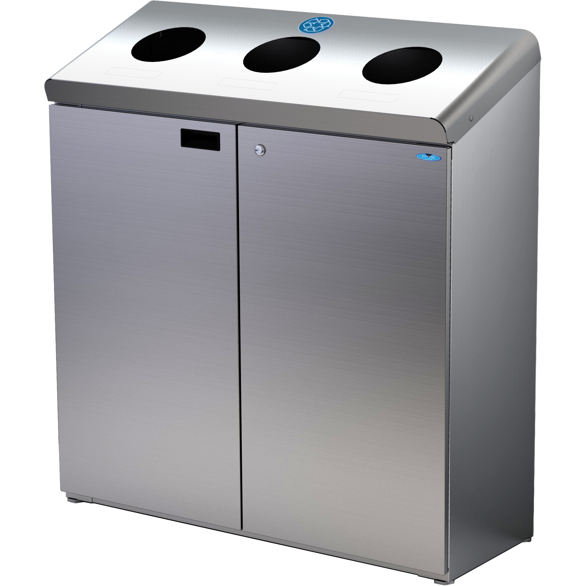 Station de recyclage au sol, Vrac, Acier inoxydable, 42 gal.