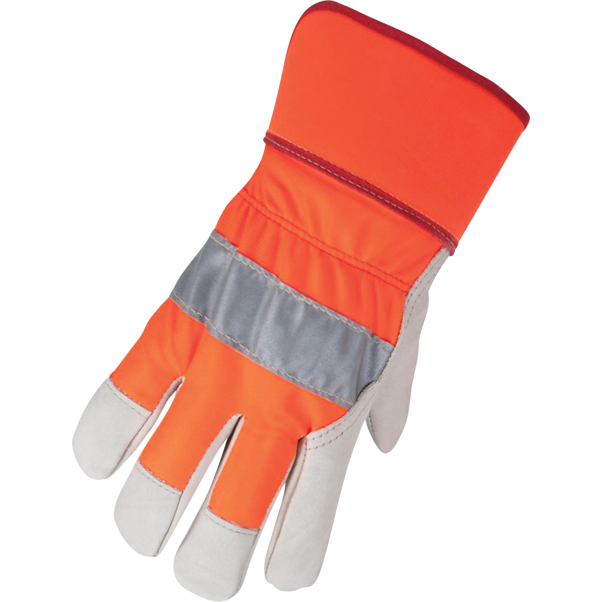 Gants haute visibilité, Grand, Paume en Cuir fleur de vache