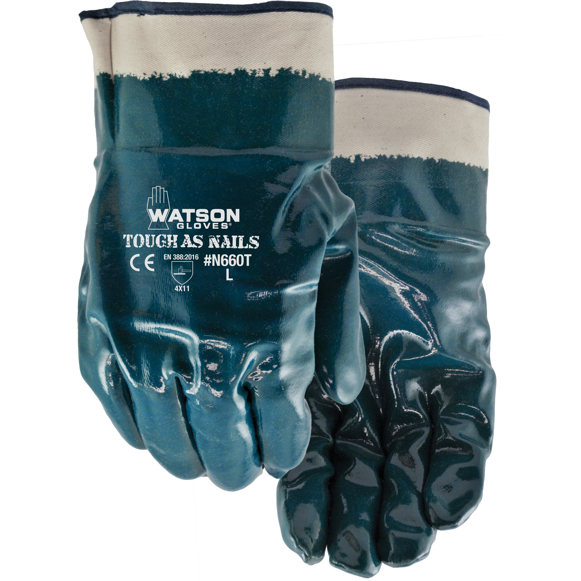 Gants résistants aux produits chimiques Tough-As-Nails, Taille Grand, Coton