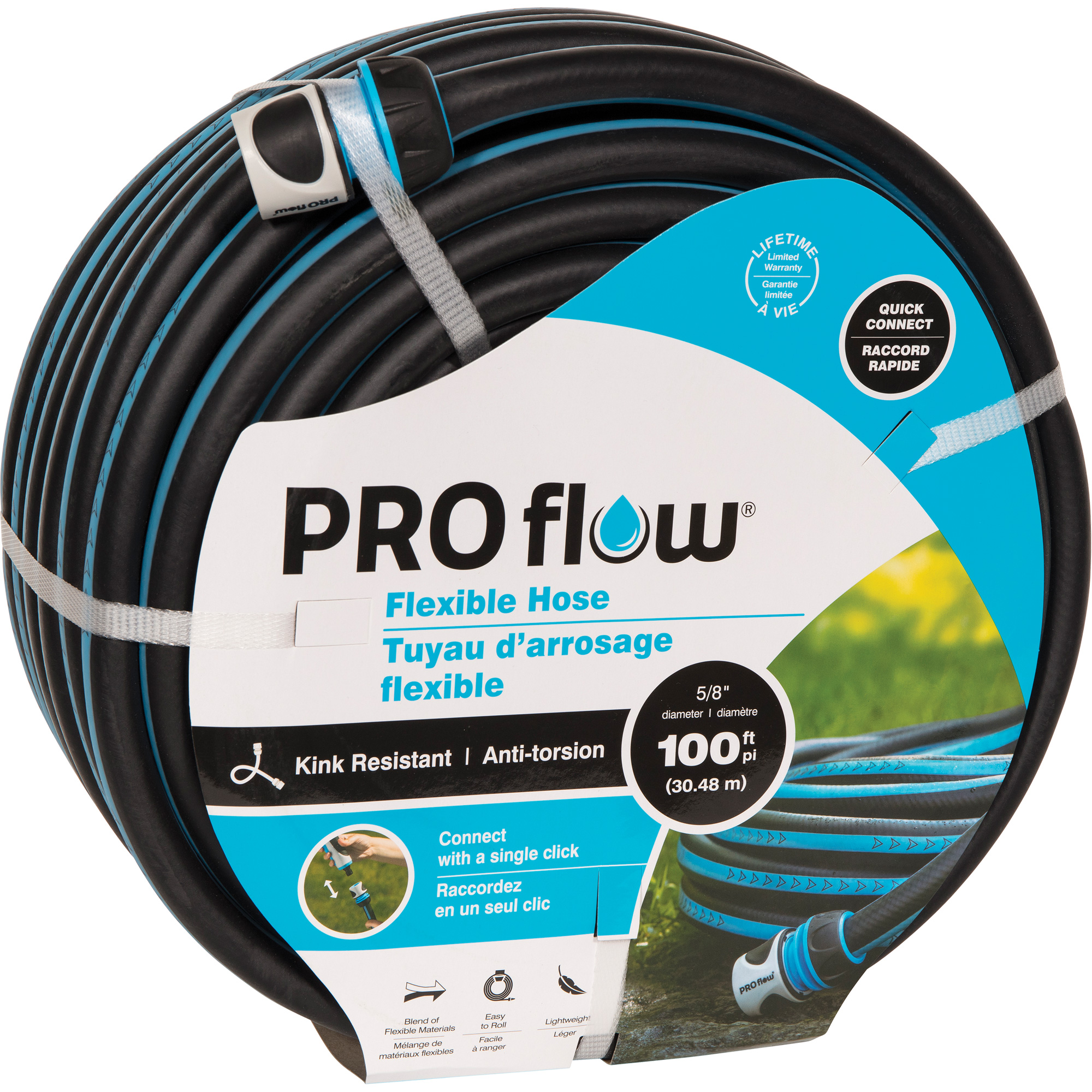 Boyau flexible, Plastique, 5/8" dia x 50'