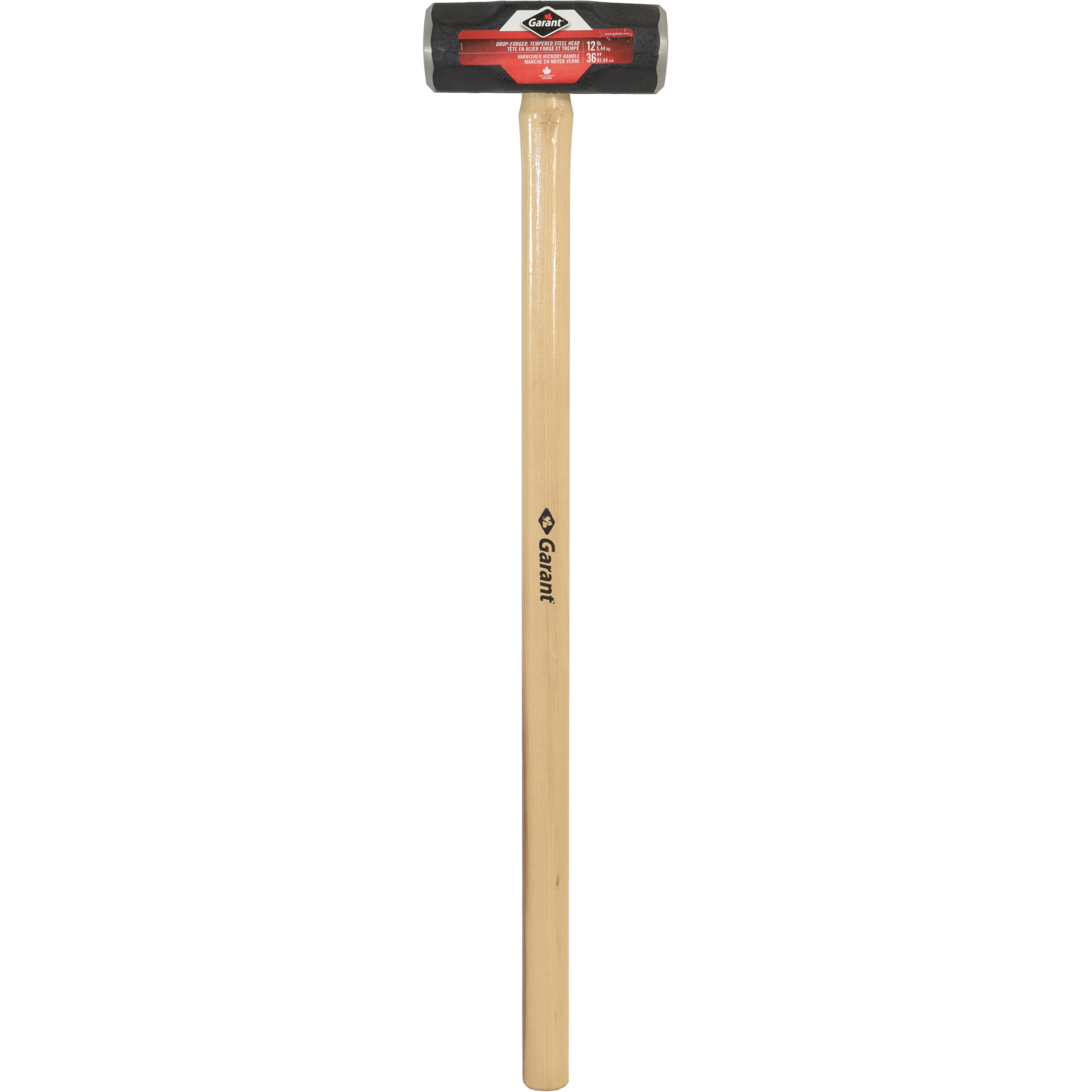 Masse à deux faces, 12 lb, 36" lo, Prise en Bois