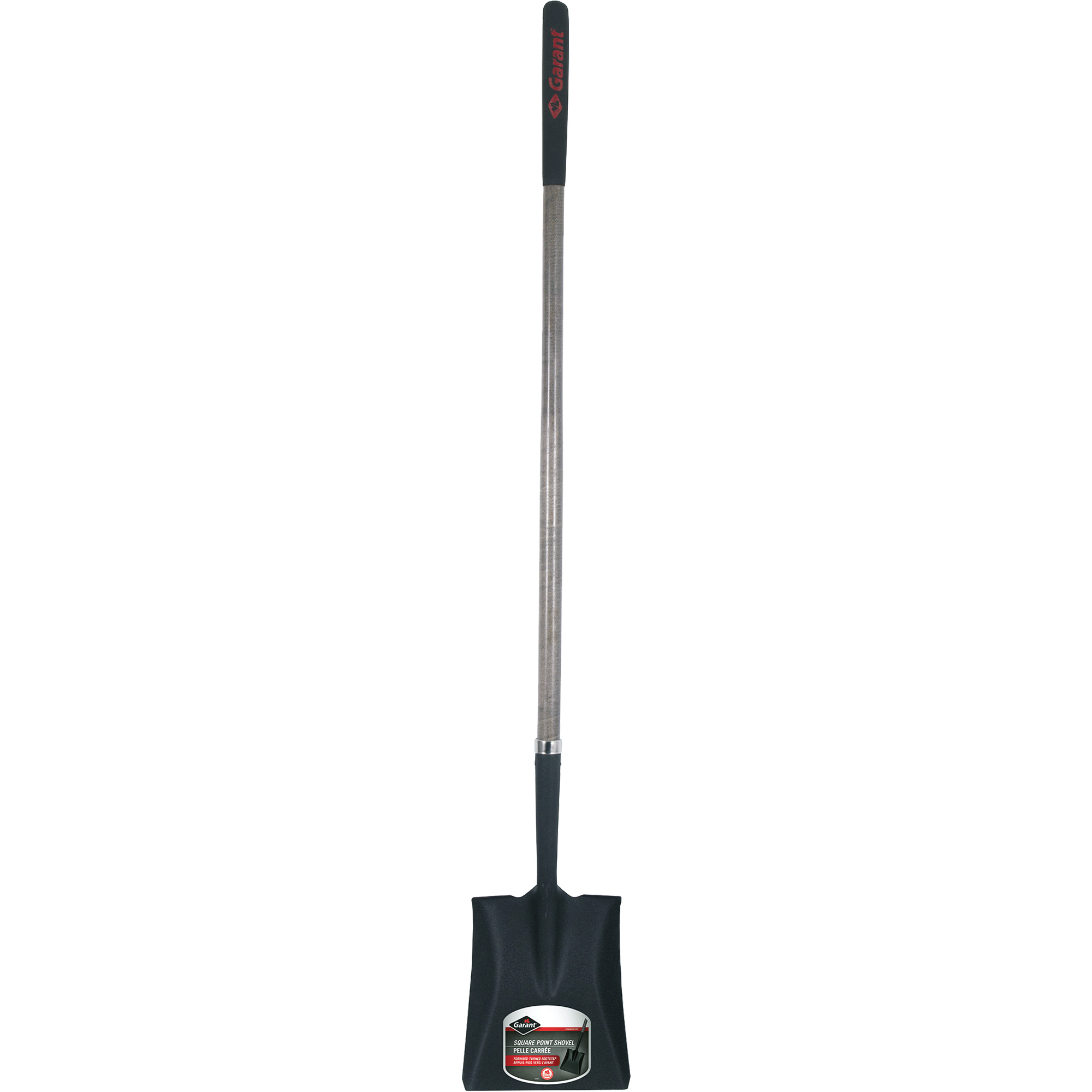 Pelle carrée, Bois, Manche en Droite ergonomique, Longueur 62"