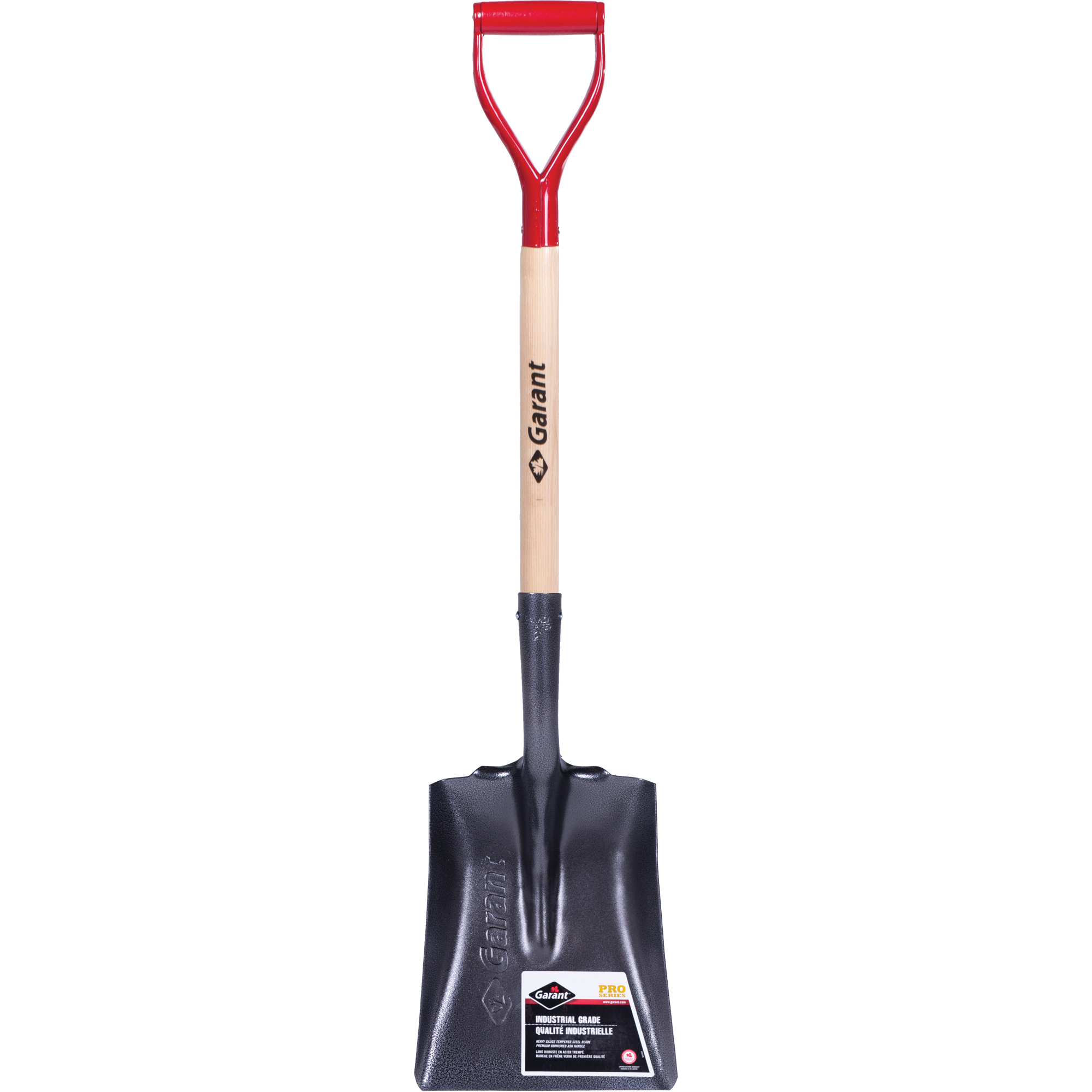 Pelle carrée ProMC, Bois, Lame Acier durci, Manche en Prise en D, Longueur 27-3/4"