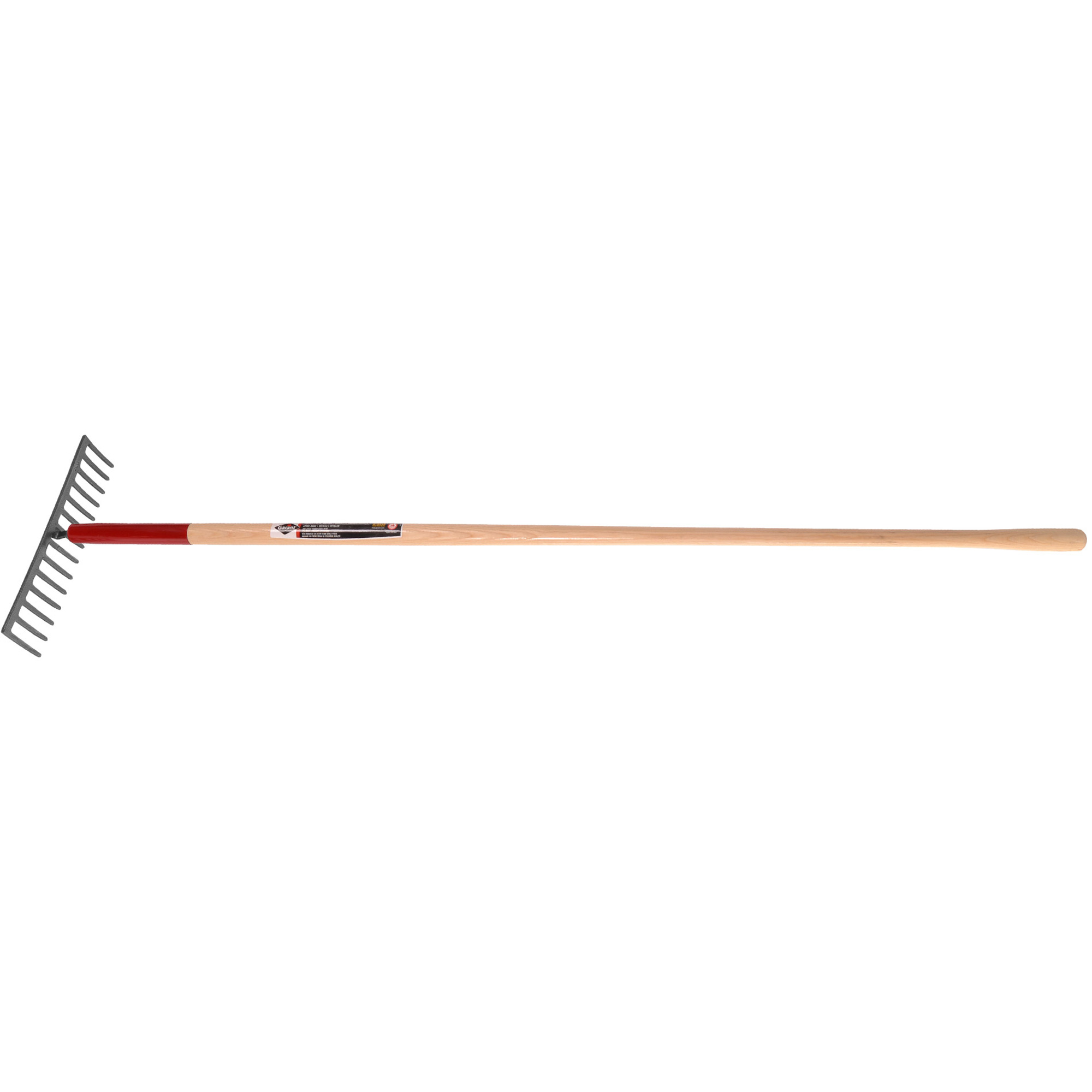 Râteau à niveler, Manche Bois, 14-3/4" la, Lame Acier durci, 16 dents